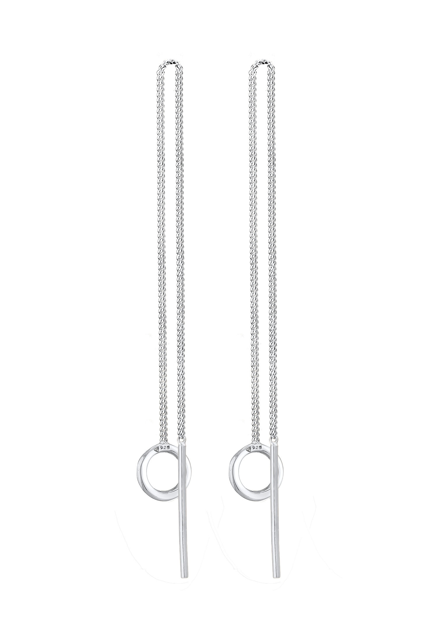 Elli Paar Ohrhänger »Durchzieher Basic Kreis Hänger 925 Silber«