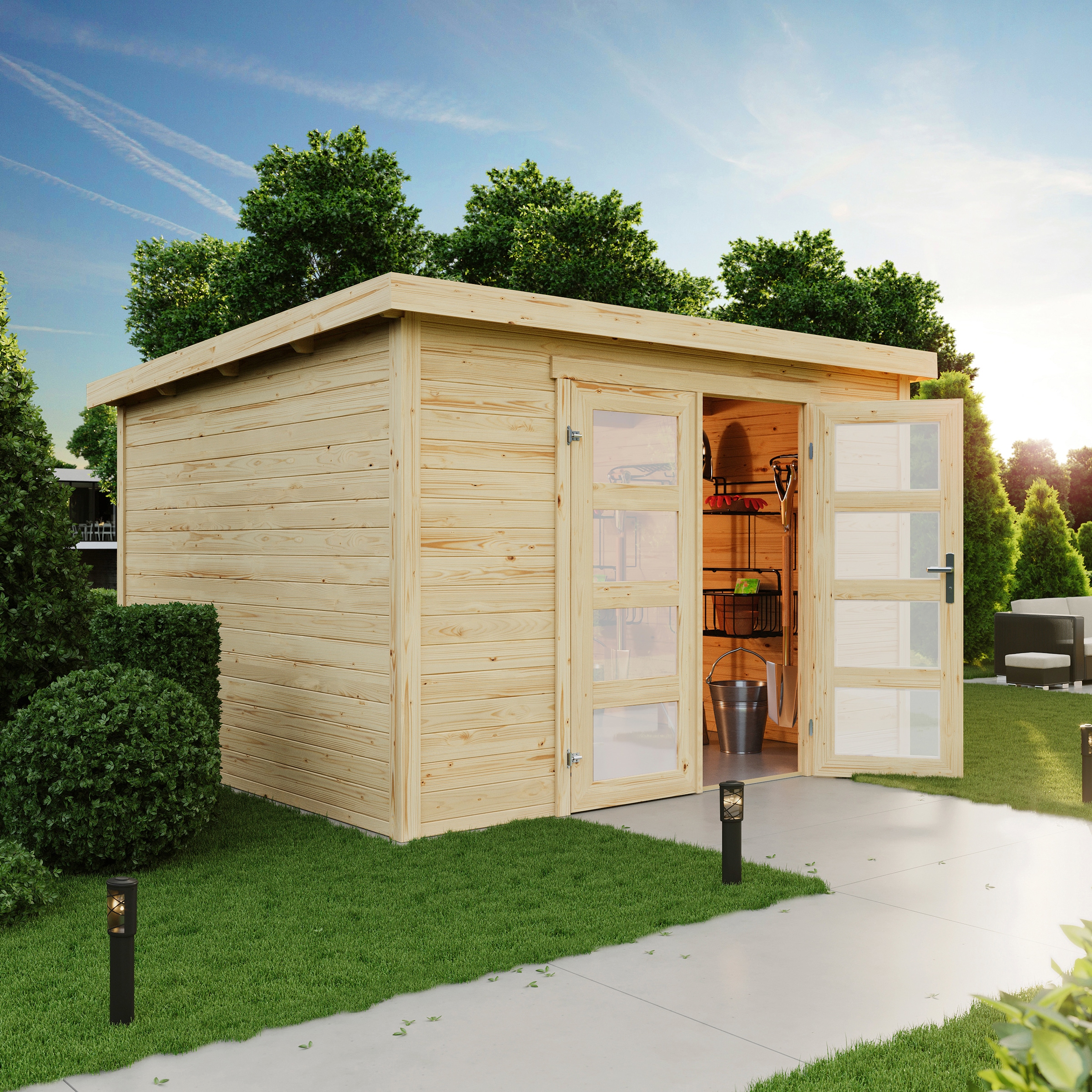 LASITA MAJA Gartenhaus "Zambezi 7" Blockbohlenhaus 28mm