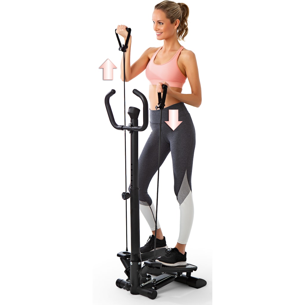 VITALmaxx Stepper »VITALmaxx Fitnesstrainer Swing Stepper«, (3 tlg., mit Trainingsbändern)