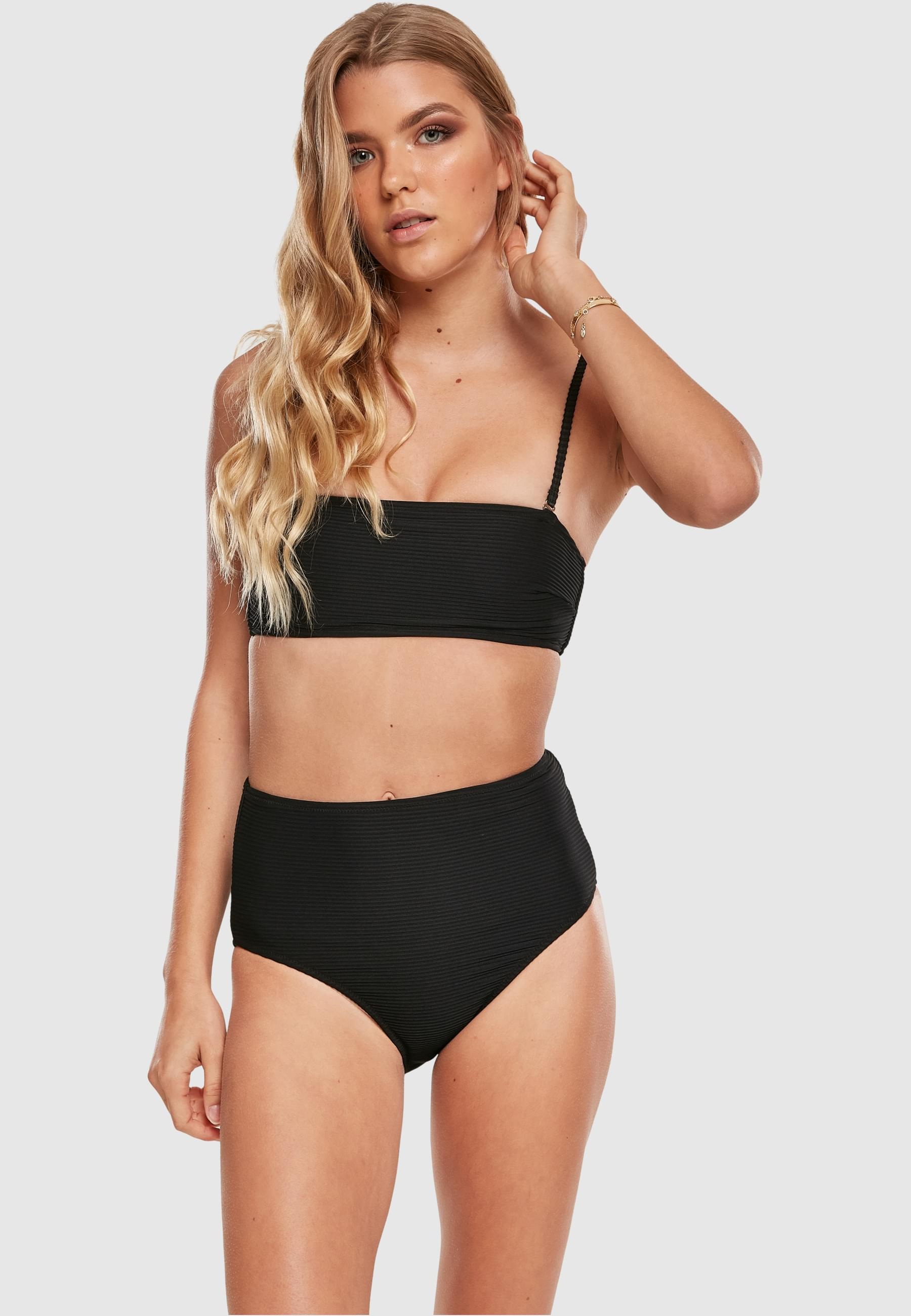 URBAN CLASSICS Triangel-Bikini »Urban Classics Damen Ladies High Waist Bandeau Bikini«