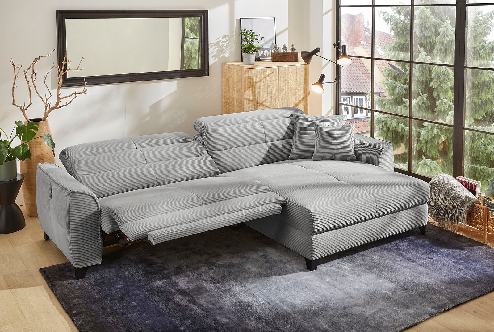 Jockenhöfer Gruppe Ecksofa »Double One L-Form«, mit 2x 120cm breiten, elektromotorischen Relaxfunktionen