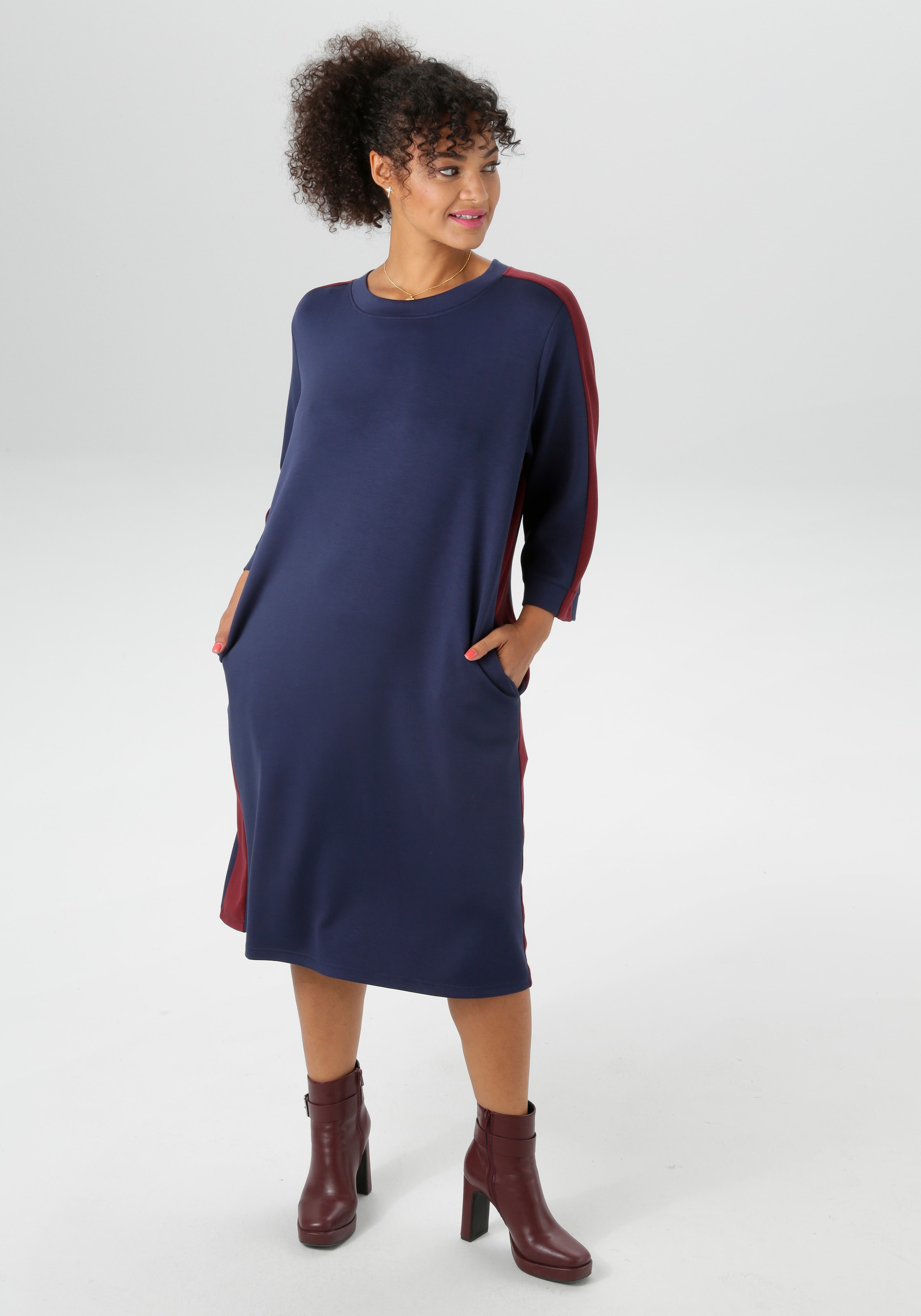 Aniston PLUS Sweatkleid, aus super weichen, elastischen Jersey-Qualität - N günstig online kaufen