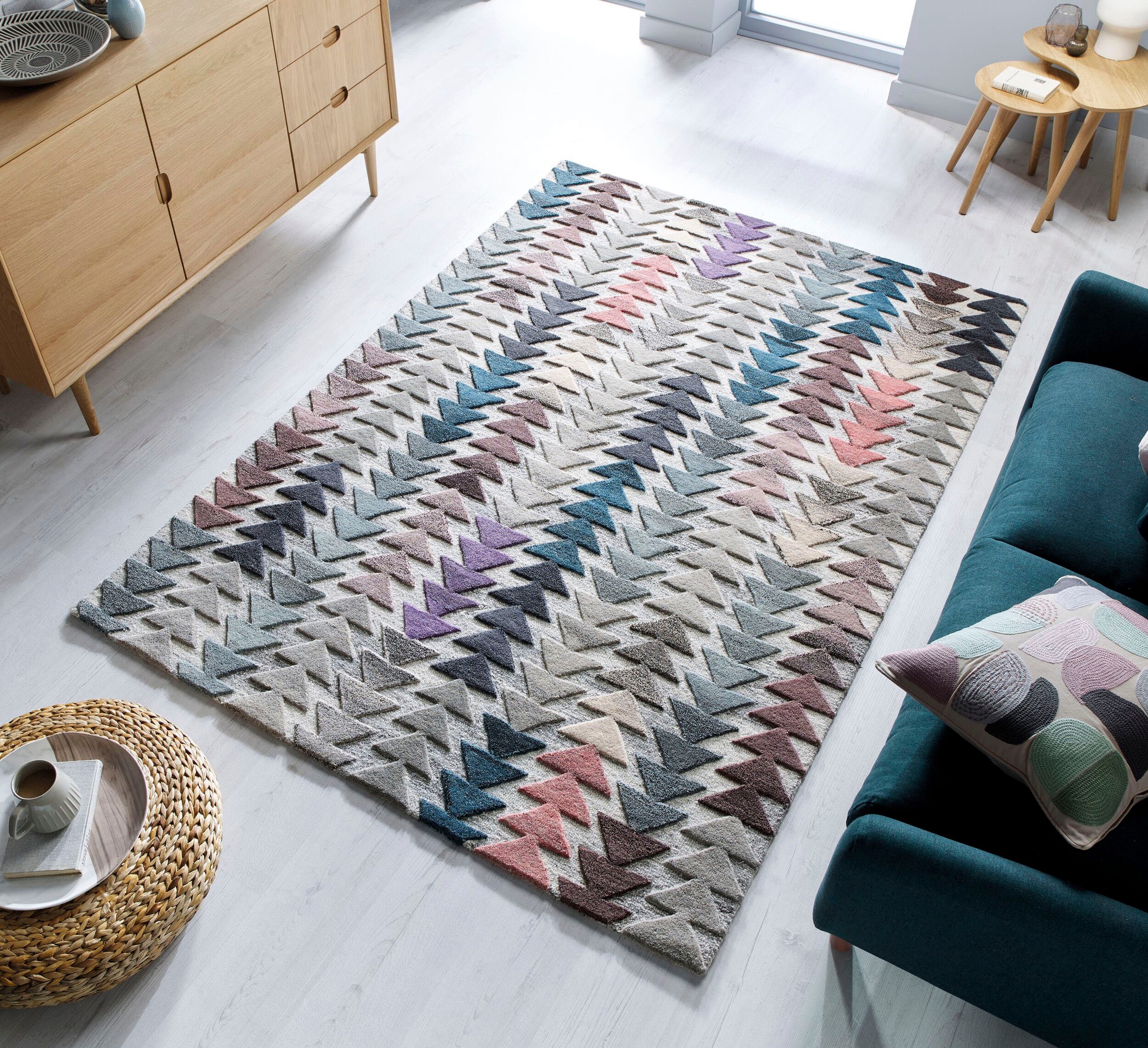 FLAIR RUGS Wollteppich »Archer«, rechteckig, 10 mm Höhe, geometrisches Design