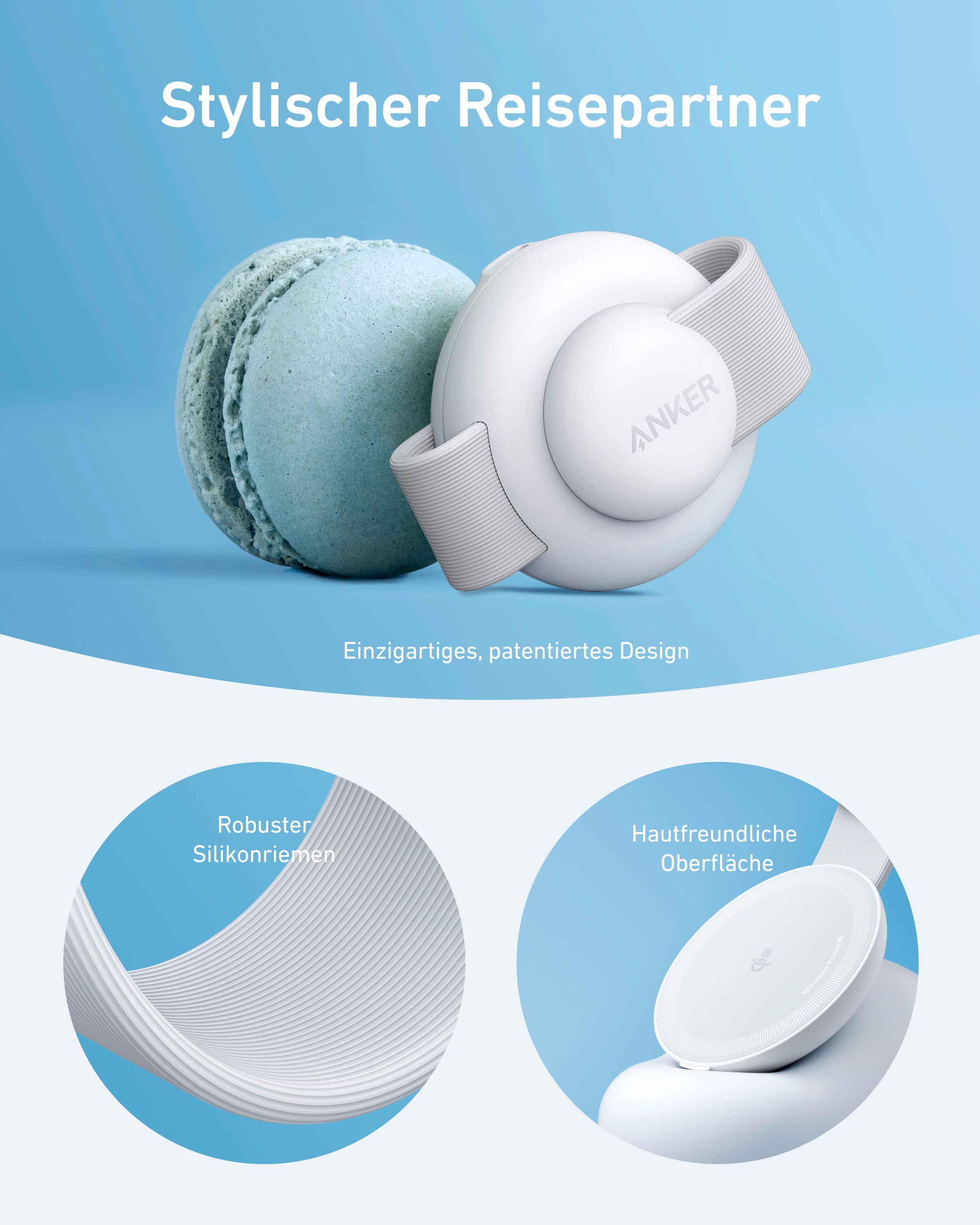 Anker Smartphone-Ladegerät »MagGo Wireless Charging Station (3-in-1, Foldable Pad)«