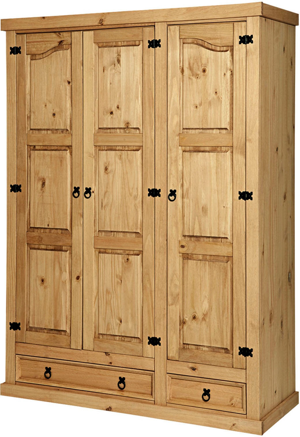 Möbilia Kleiderschrank 1 Stk. tlg. Holzoberfläche honigfarbend gewachst günstig online kaufen