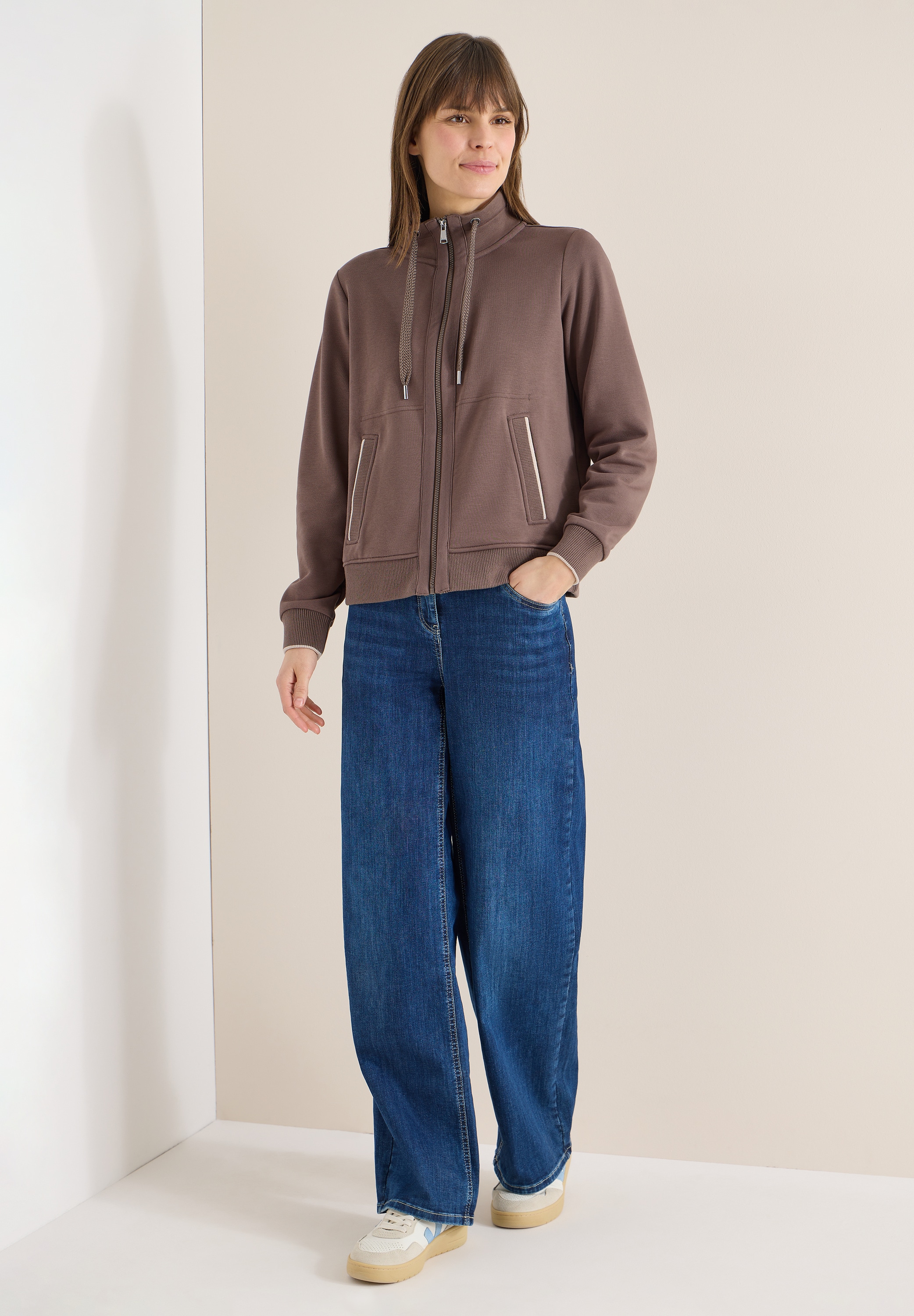 Cecil Sweatjacke mit Stehkragen