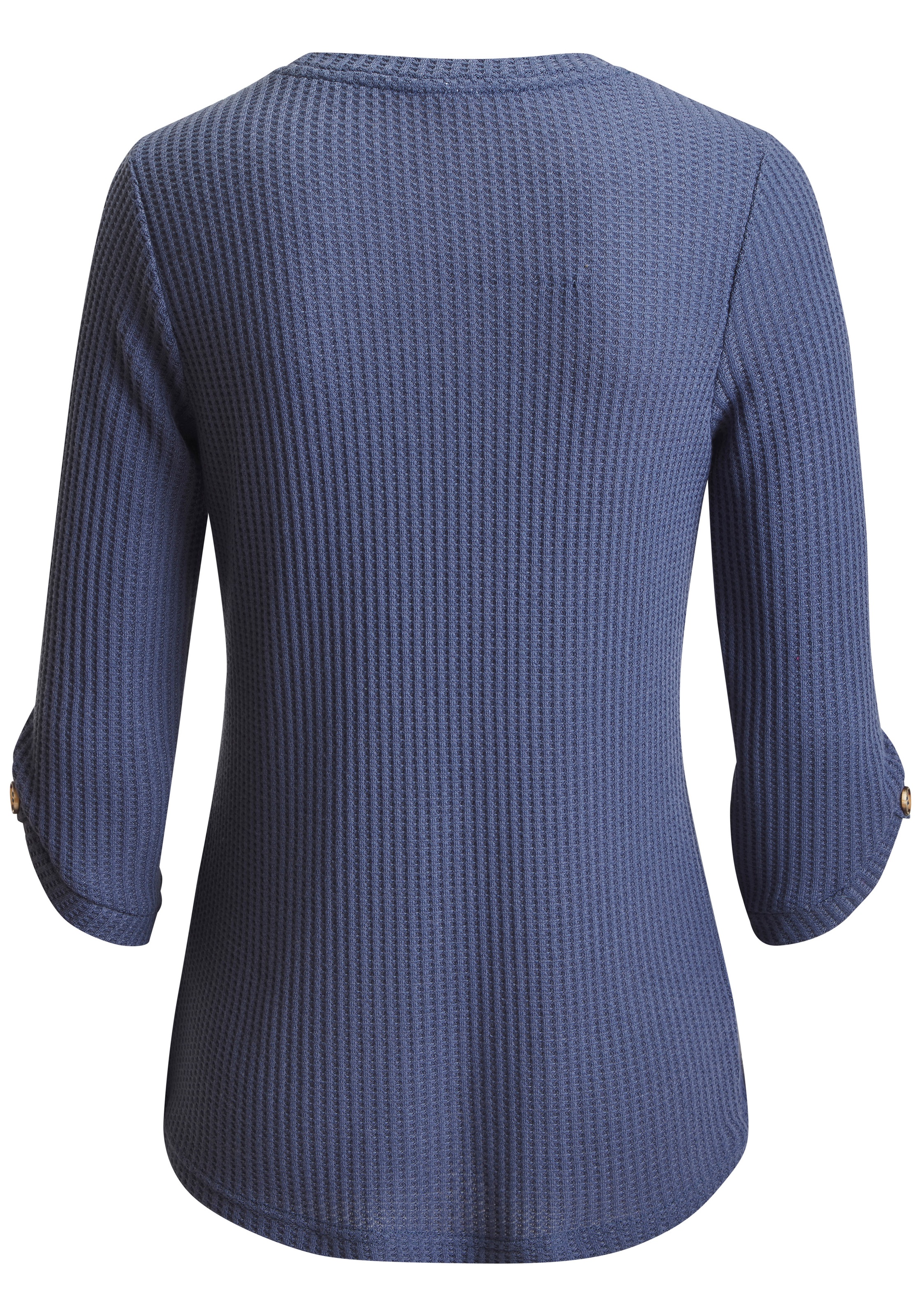 LASCANA 3/4-Arm-Shirt »mit Knopfdetail« aus weicher Piqué-Qualität