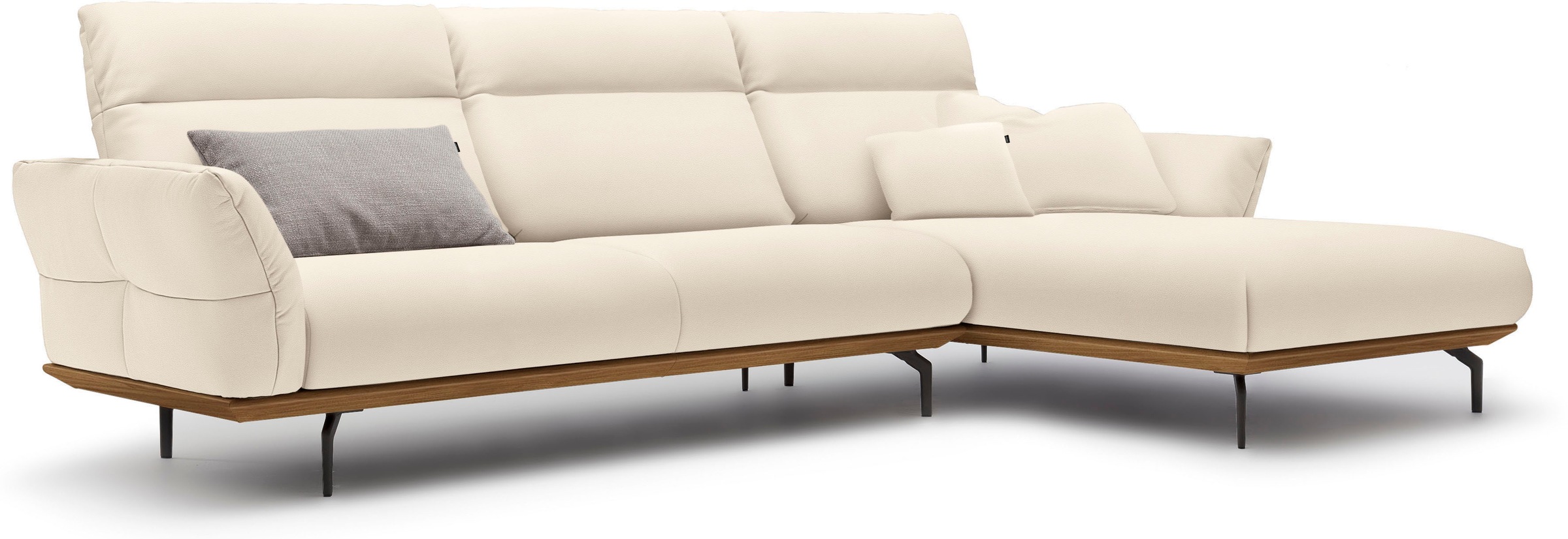 Creation BY ROLF BENZ Ecksofa "CR.460", Sockel in Nussbaum, Winkelfüße in U günstig online kaufen