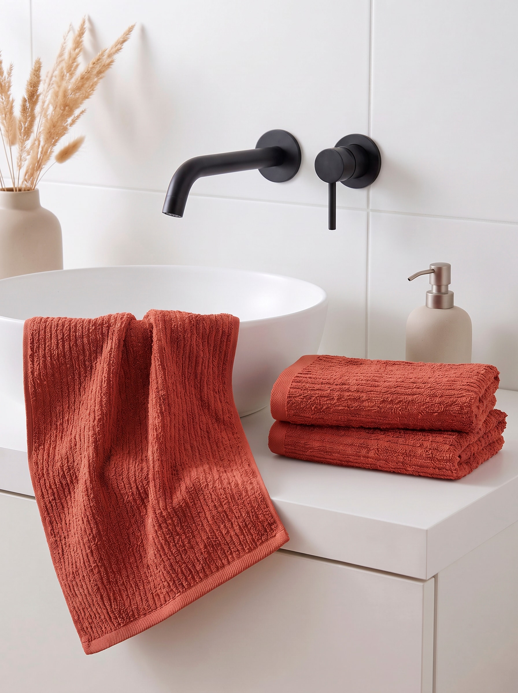 OTTO home Gaestehandtuecher »Riva, 30x50, Premium Handtücher, 500 gr/m²« Hoch-Tief-Struktur, Streifen, weich, 5 Jahre Garantie