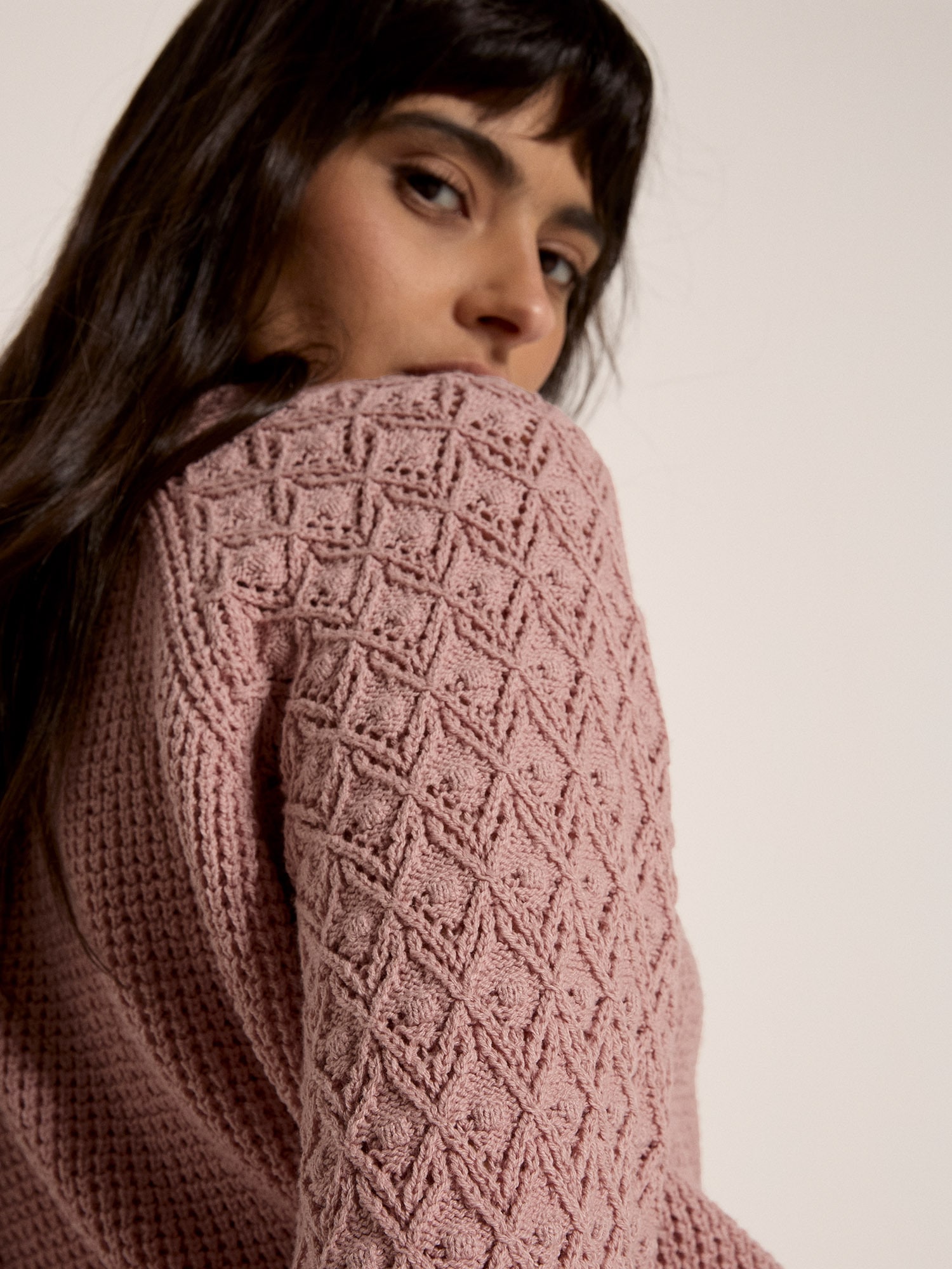 Apricot Strickpullover »Kurzer Pullover aus Pointelle-Waffelstrick« in unifarben