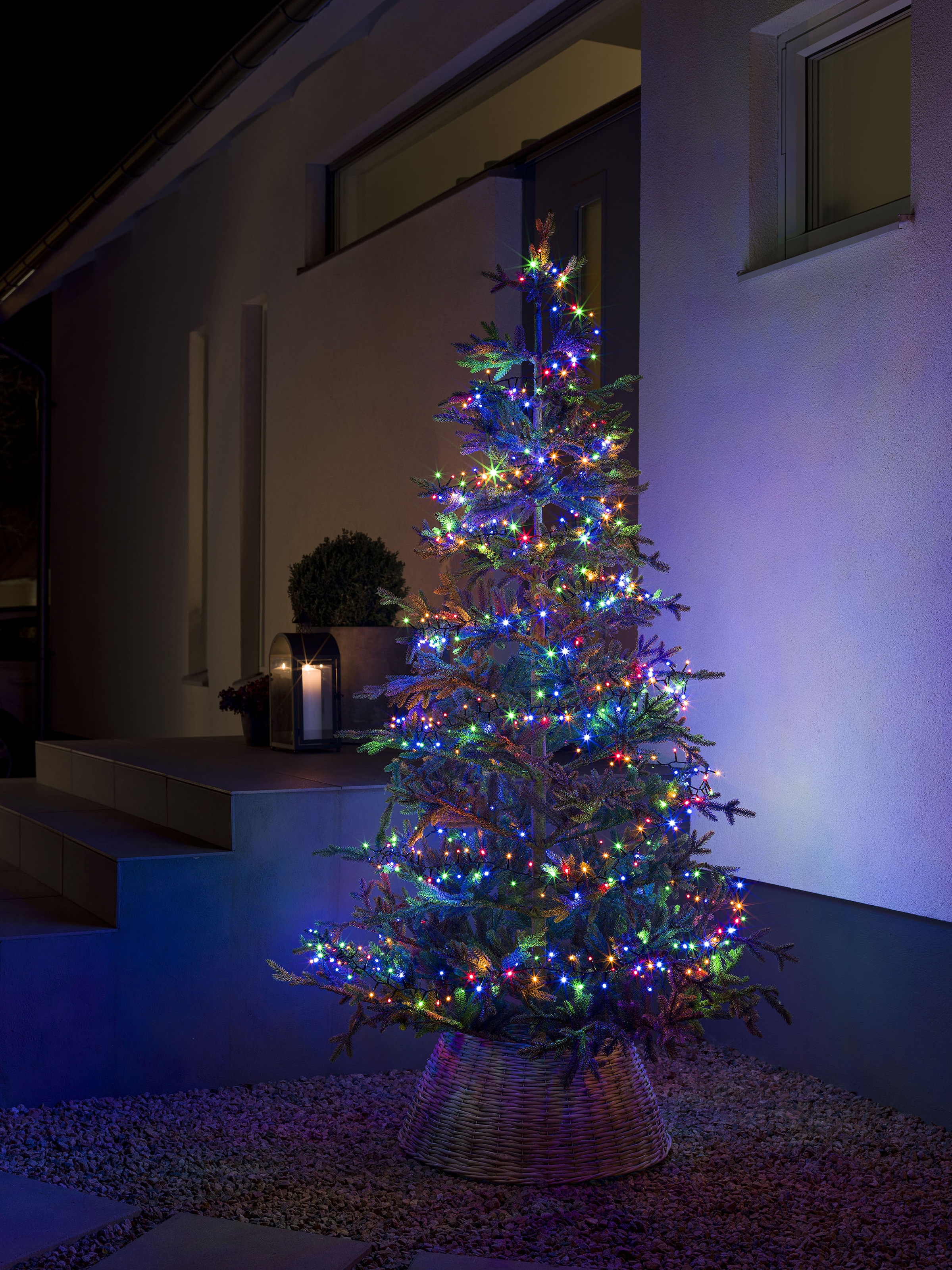 KONSTSMIDE LED-Lichterkette "Weihnachtsdeko aussen", Dioden 800 Stk. Flammen 800 Stk., Kabellänge 5m x Gesamtlänge 22,58m, schwarz, Lichterketten,