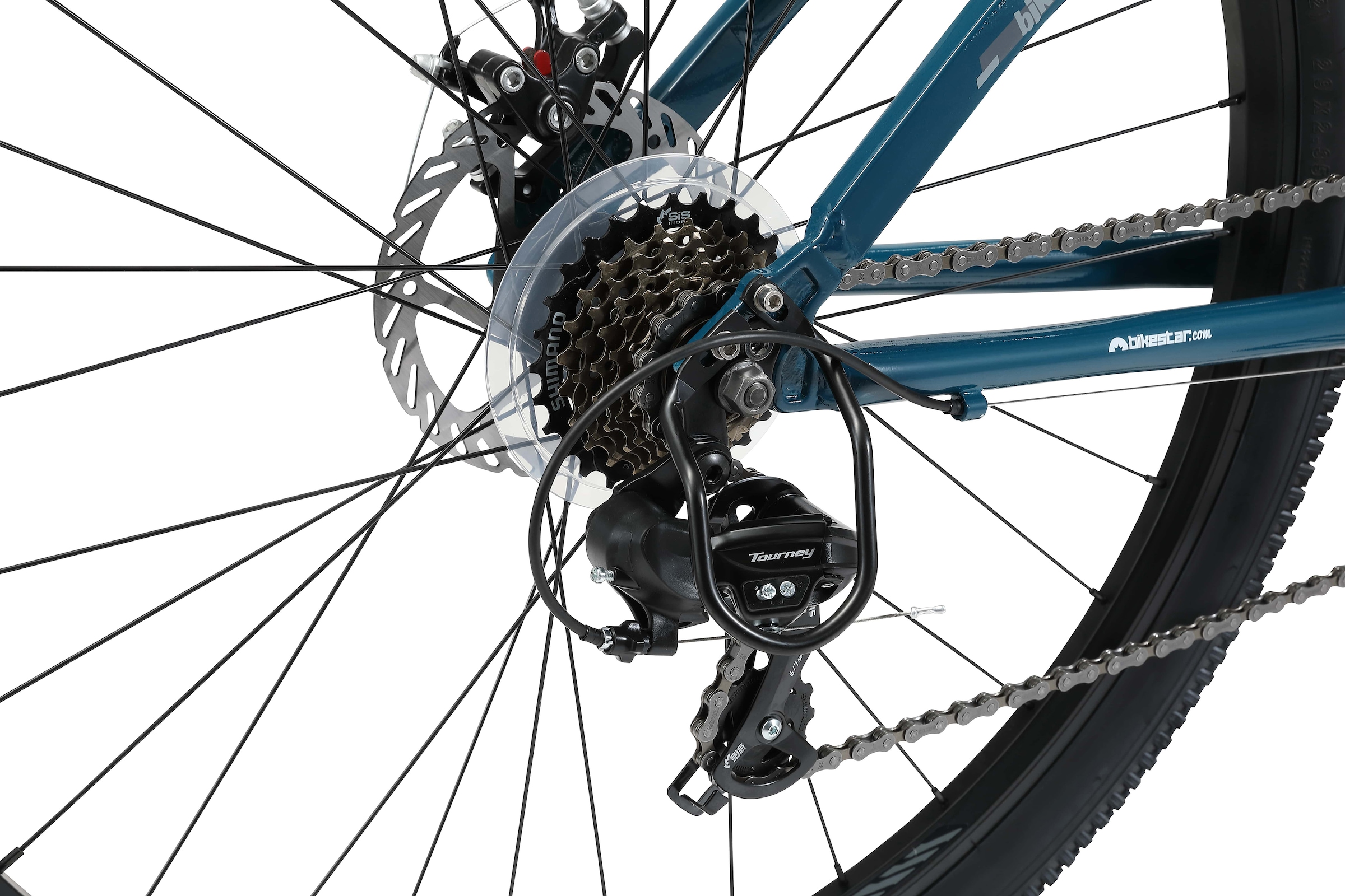 Bikestar Mountainbike, 21 Gang, Shimano, RD-TY300 Schaltwerk, Kettenschaltung, für Damen und Herren, Kettenschaltung