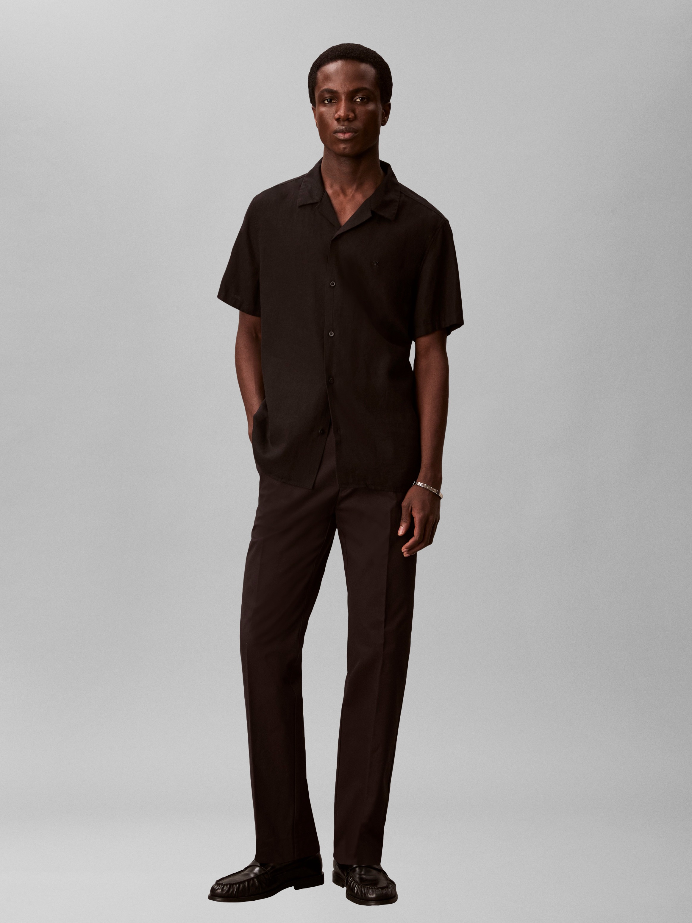 Thumbnail - Calvin Klein Chinohose "STRAIGHT PLEATED SATEEN CHINO" mit Bundfalte, Straight Fit