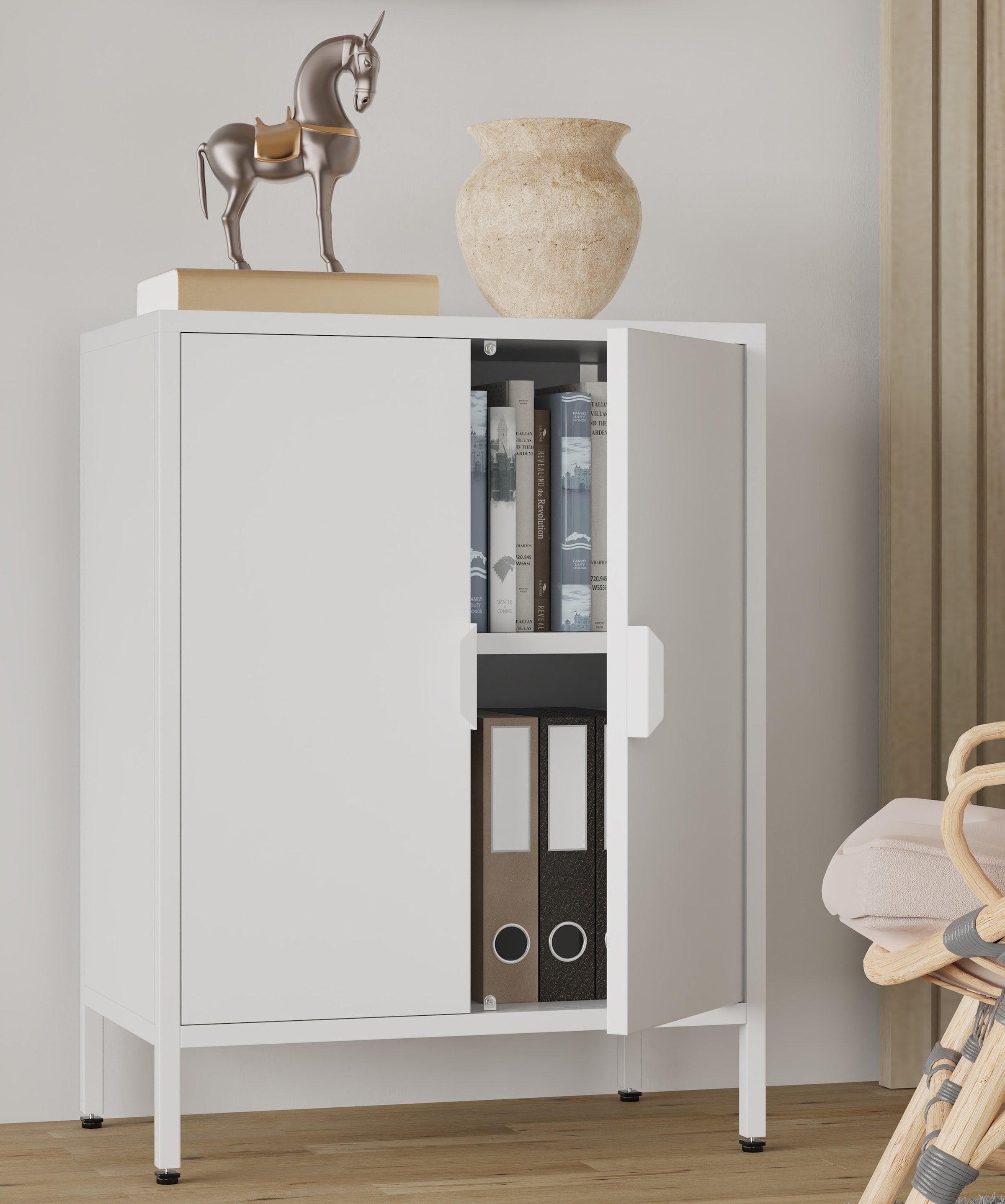 VCM Kommode »Stahl Kommode Sideboard Schrank Drehtüren Flokas S«
