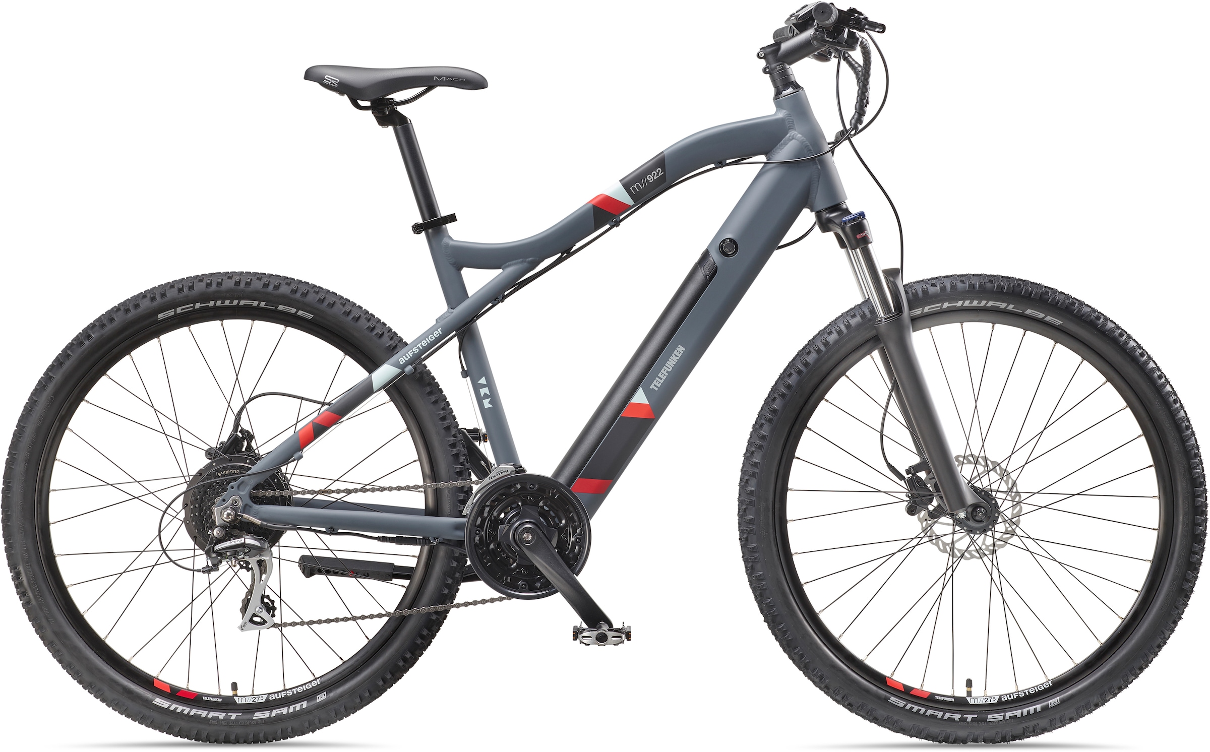 Telefunken E-Bike "Aufsteiger M922", 24 Gang, Shimano, Acera, Heckmotor 250 W, Pedelec, Elektrofahrrad für Damen u. Herr