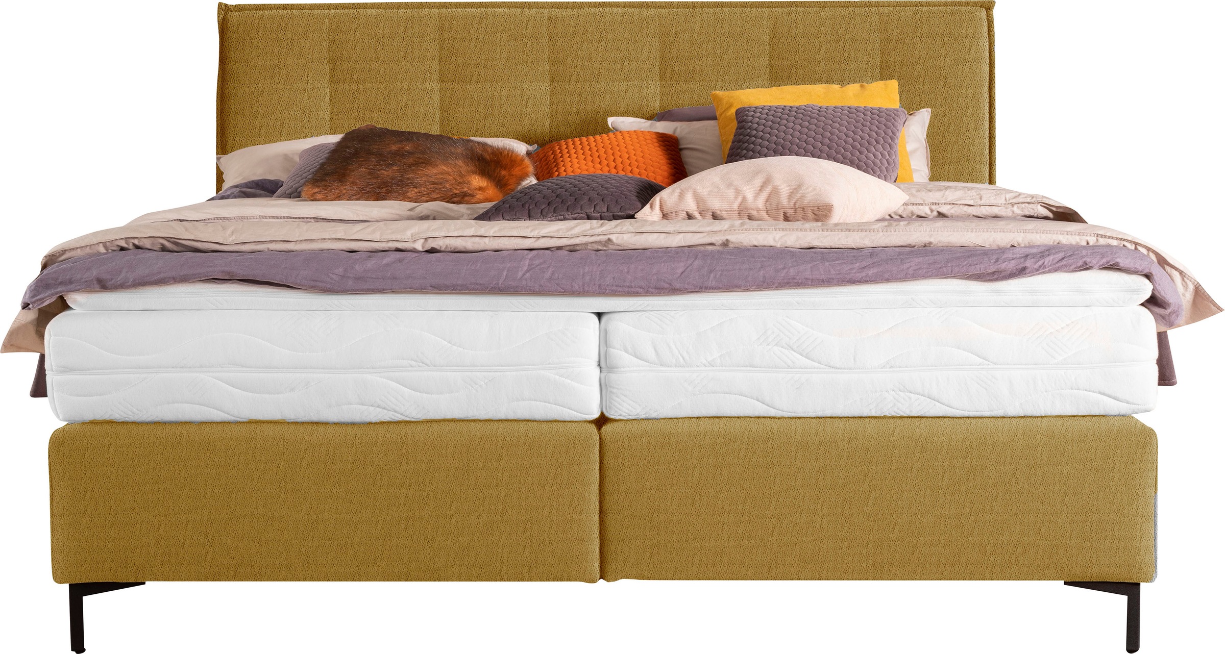 alina Boxspringbett »Elmar« mit gestepptem Kopfteil, inklusive Matratze und Topper