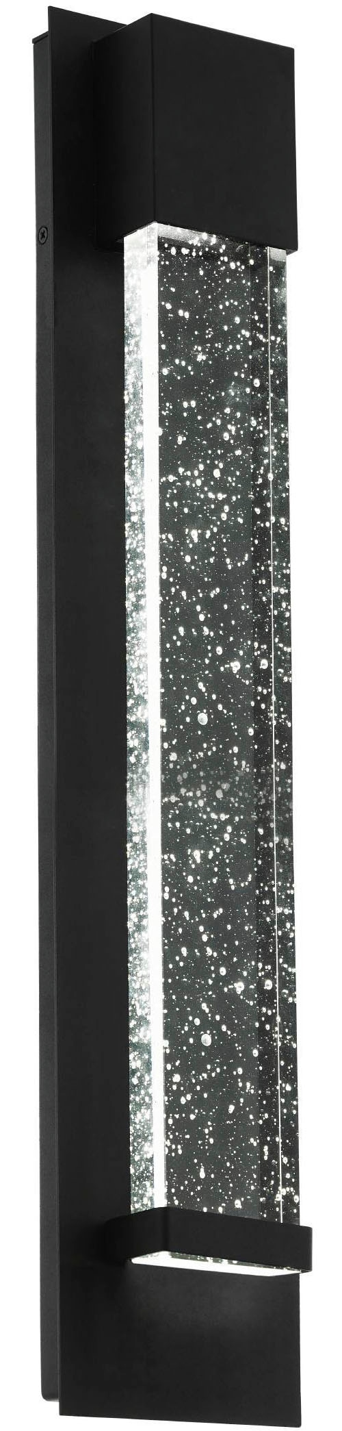 EGLO Wandleuchte »Villagrazia Wandlampe, Außeneleuchte aus Alu und Glas, IP44, Lampe« LED-Modul 1 Stk. Warmweiß Wand-/Deckenleuchte - L12 x H40 x AL7 cm - schwarz - 2X3,3W inkl.