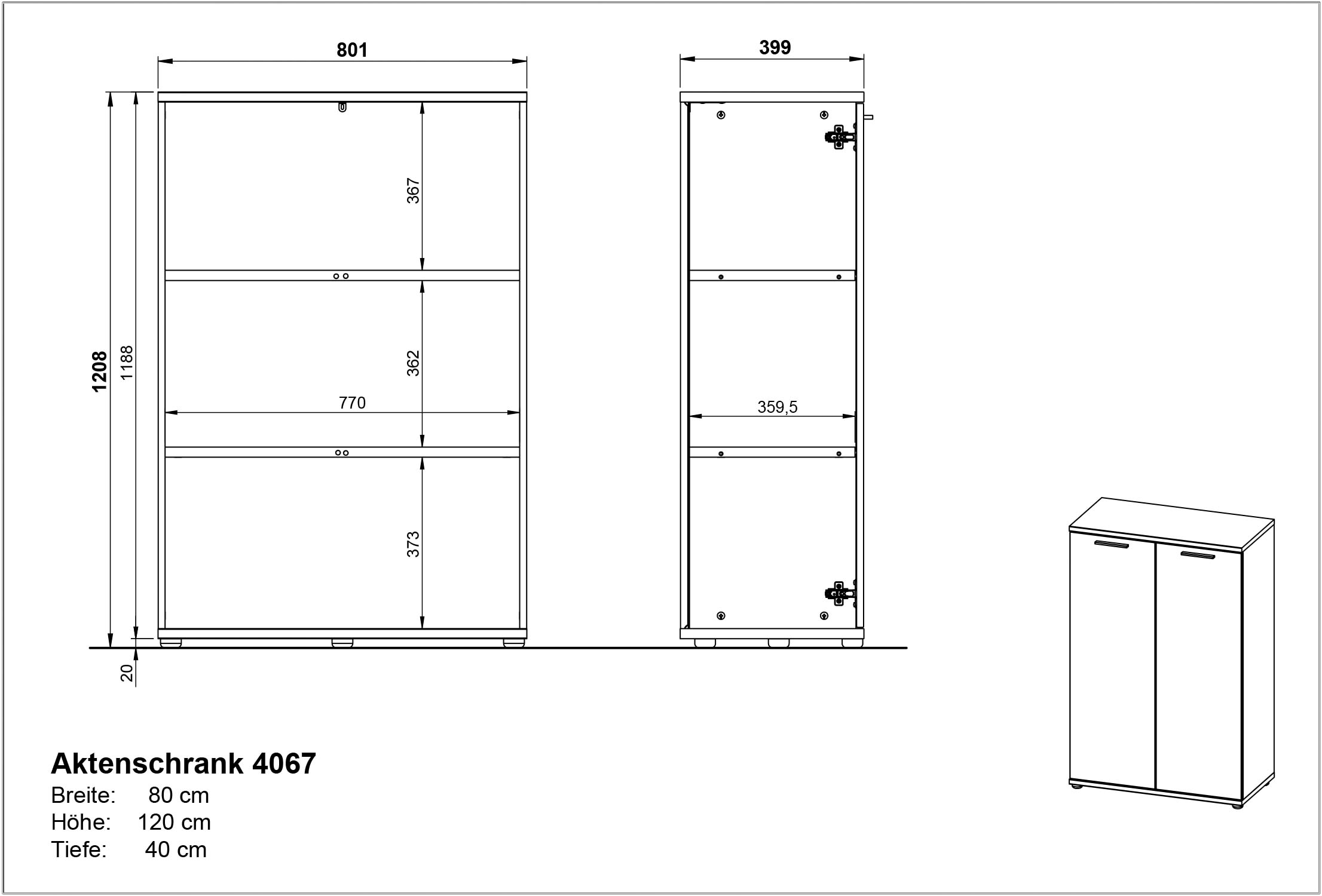 GERMANIA Büromöbel-Set »Fenton«, (3 tlg.), inkl. Schreibtisch mit integriertem Sideboard und zwei Aktenschränken