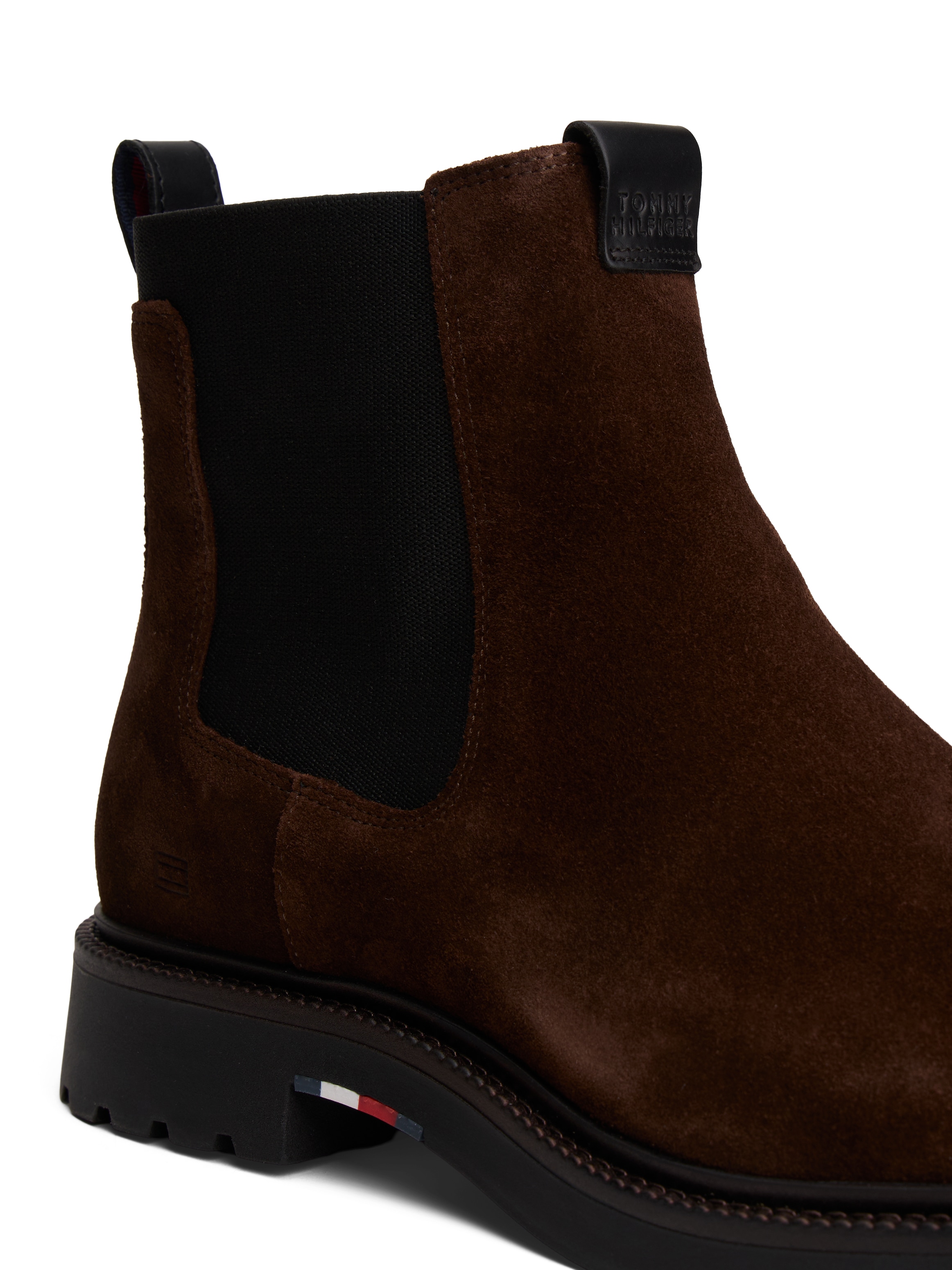 Tommy Hilfiger Chelseaboots »HILFIGER COMFORT LWT SDE CHELSEA«, Blockabsatz, Herbstmode, Businessschuh, beidseitiger Stretcheinsatz