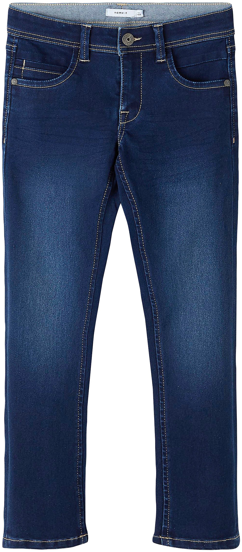 Thumbnail - Name It Slim-fit-Jeans "NKMSILAS XSLIM JEANS 2002-TX NOOS" slim fit, Denim, Abriebeffekte, angesetztes Bündchen