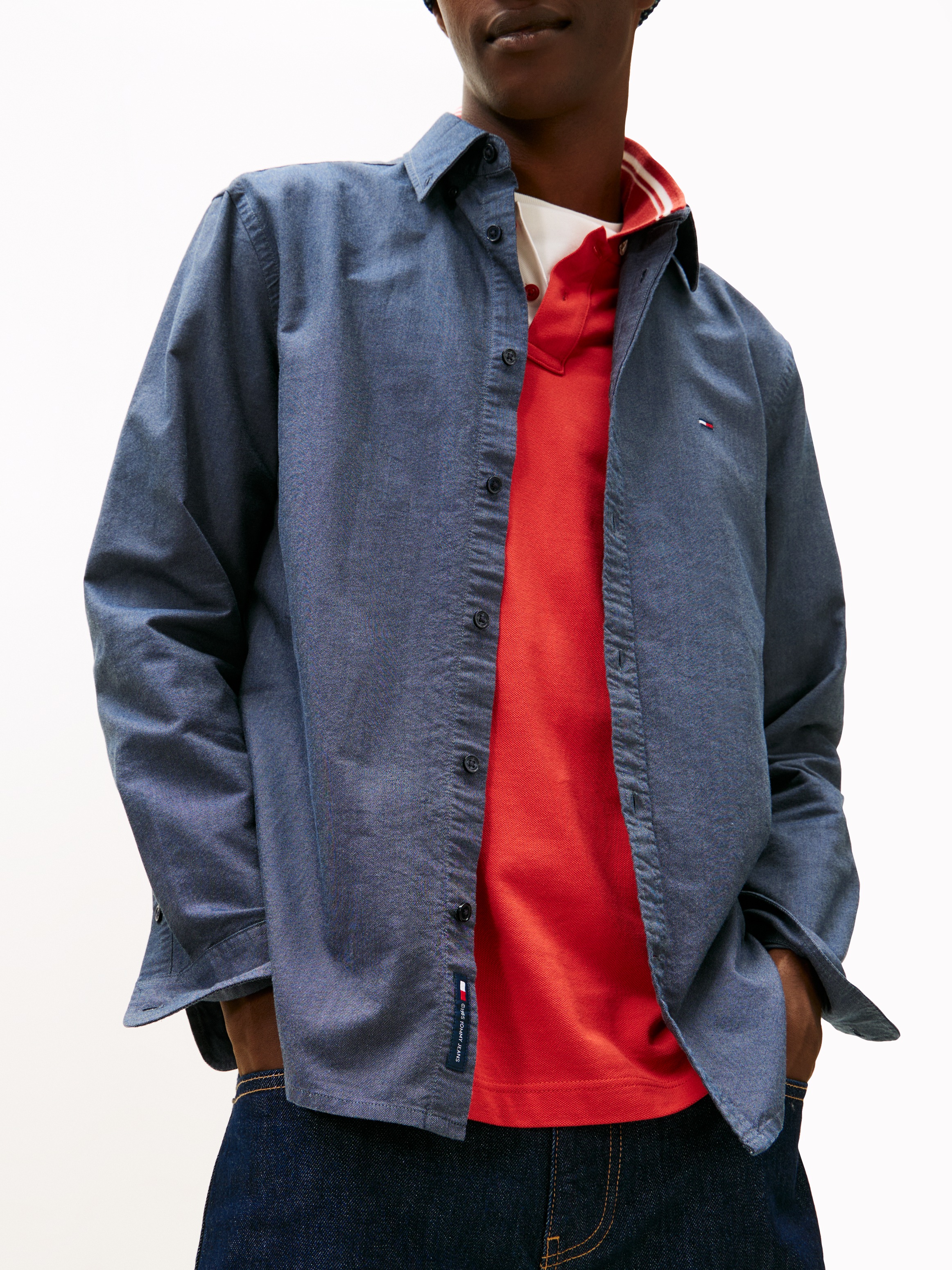 Tommy Jeans Langarmhemd "TJM OXFORD" regular fit, Button-down-Kragen, basic günstig online kaufen