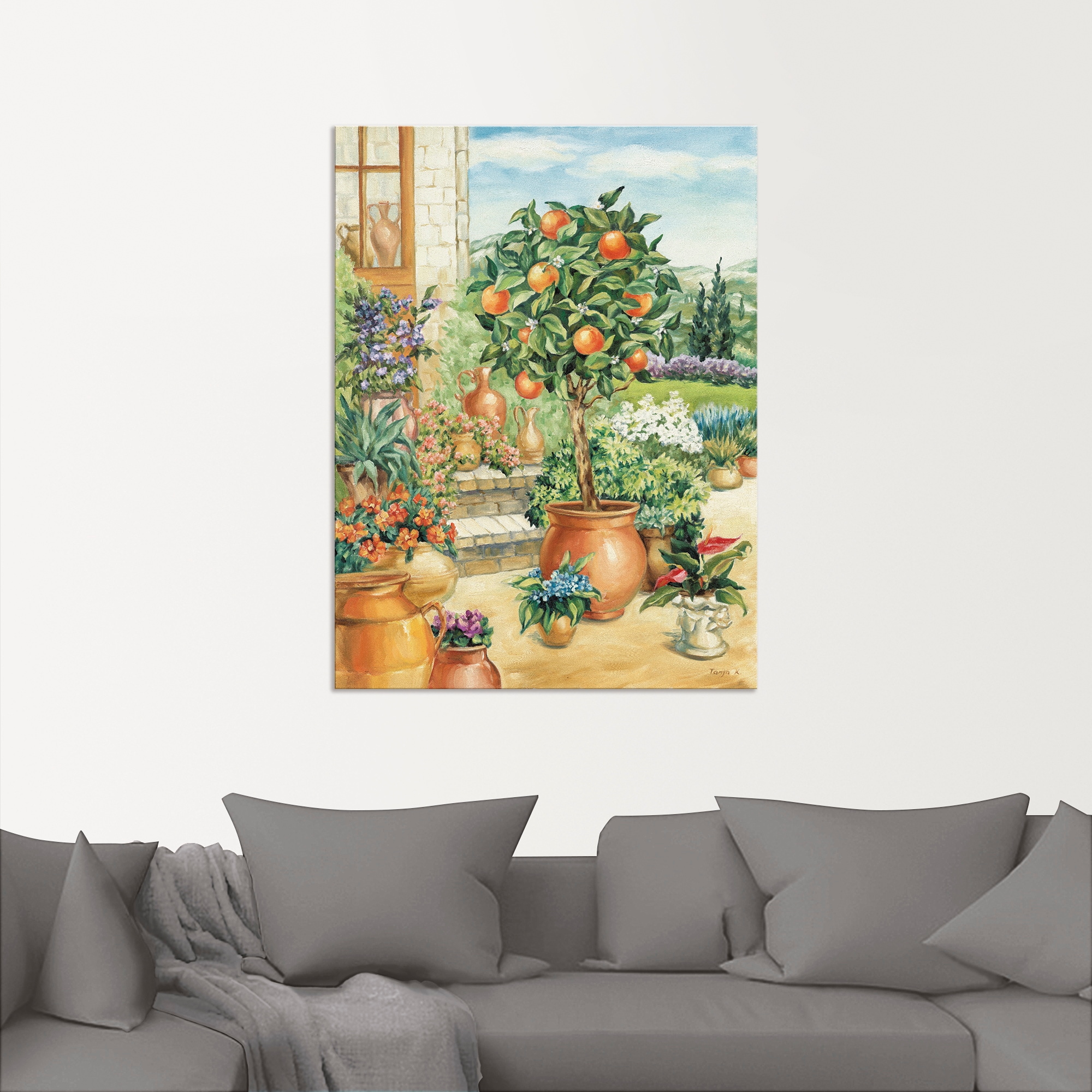 Artland Wandbild »Orangenbaum im Garten«, Garten, (1 St.), als Alubild, Outdoorbild, Leinwandbild, Poster, Wandaufkleber