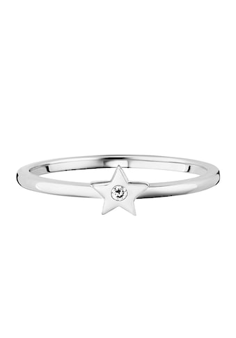 Fingerring »925 Sterling Silber rhodiniert Stern Zirkonia«