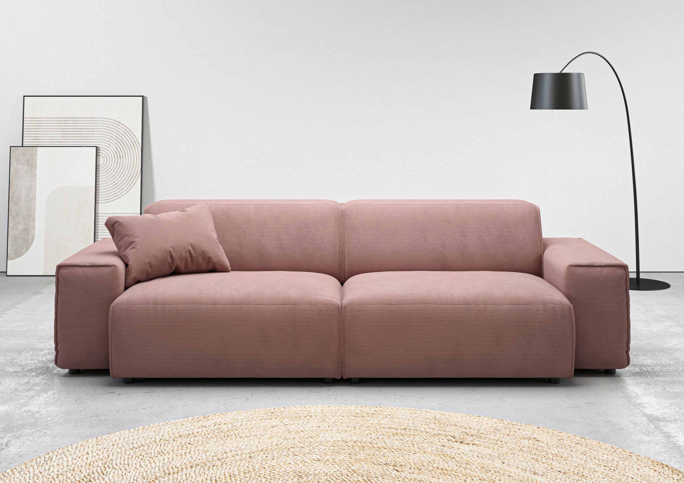 andas Big-Sofa "Glimminge auch in Breitcord, Feincord + Easy care-Bezug,", besondere Kedernähte Zierkissen