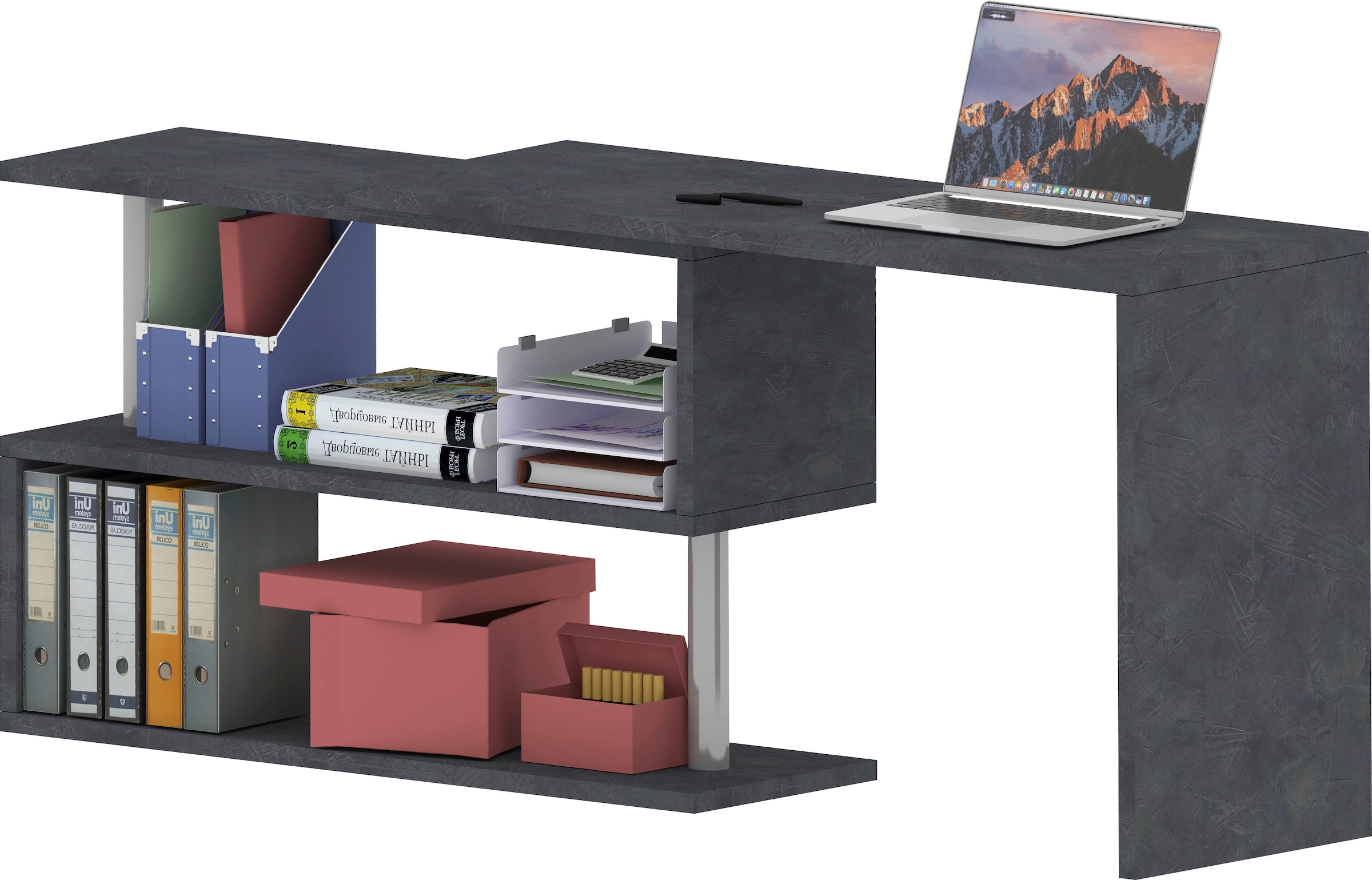 INOSIGN Schreibtisch »Volta, Made in Italy«, multifunktional - als Computertisch, Eckschreibtisch oder Sideboard
