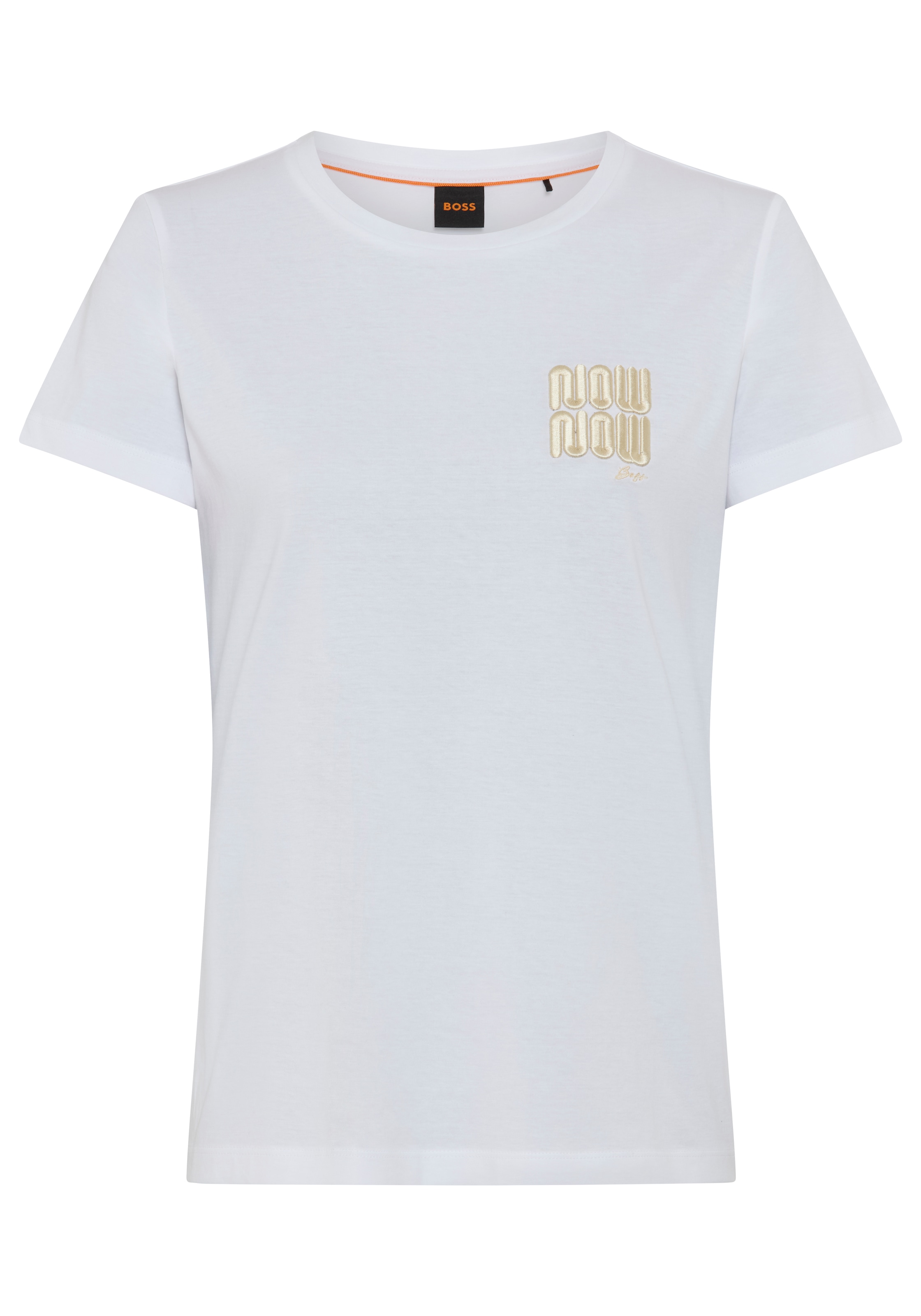 BOSS ORANGE T-Shirt "Elove Premium Damenmode" mit Stickerei, Slim Fit