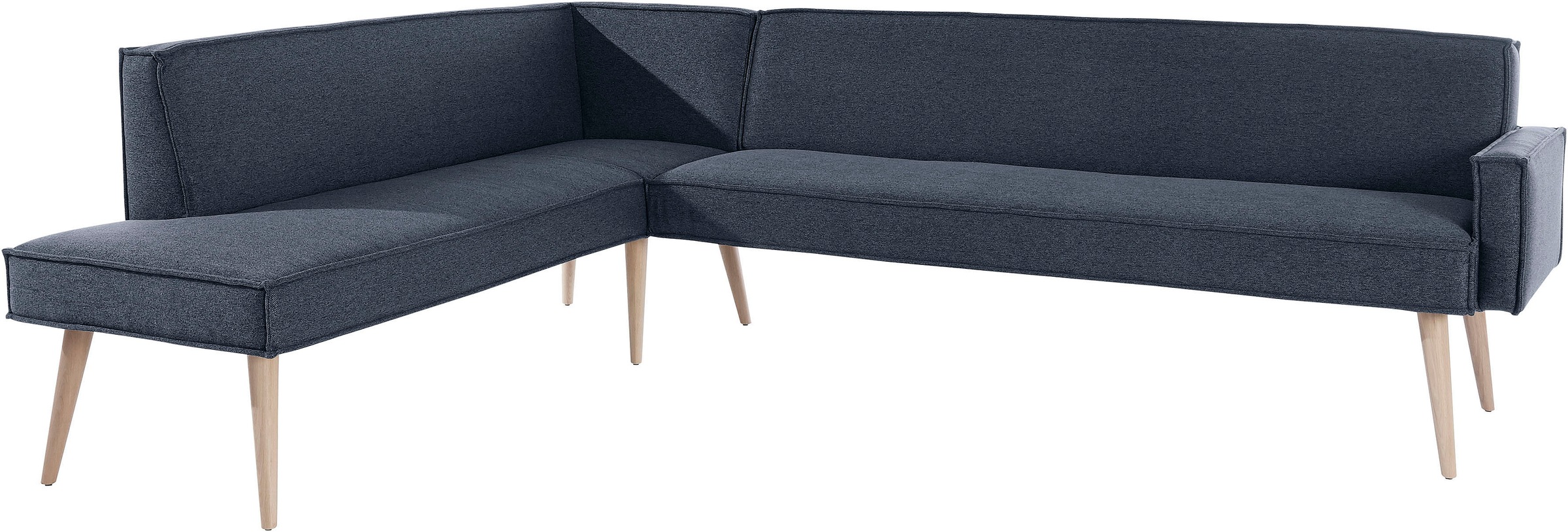 exxpo - sofa fashion Eckbank »Lungo, moderne Kedernaht, bequem und elegant, hoher Holzfuß«, hochwertige Detailverarbeitung, frei im Raum stellbar