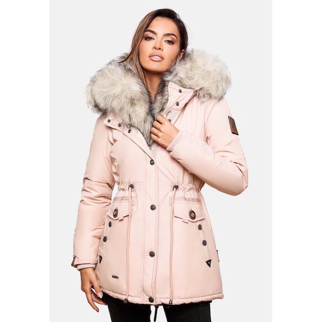 Navahoo Wintermantel »Sweety«, abgefahrener Winterparka m. 2 Kunstpelz- Kapuzen kaufen | BAUR