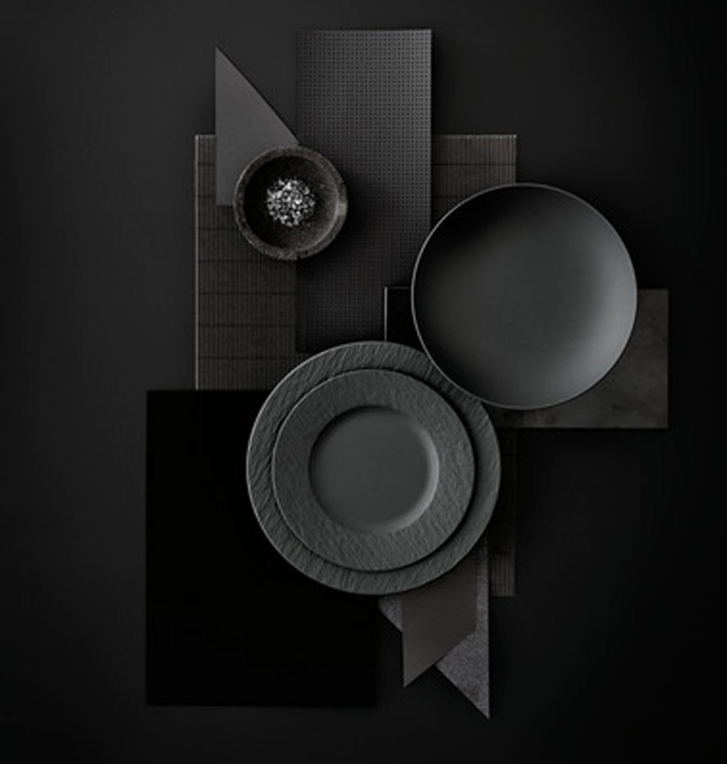 Villeroy & Boch Geschirr-Set »Starter-Set Manufacture Rock schwarz«