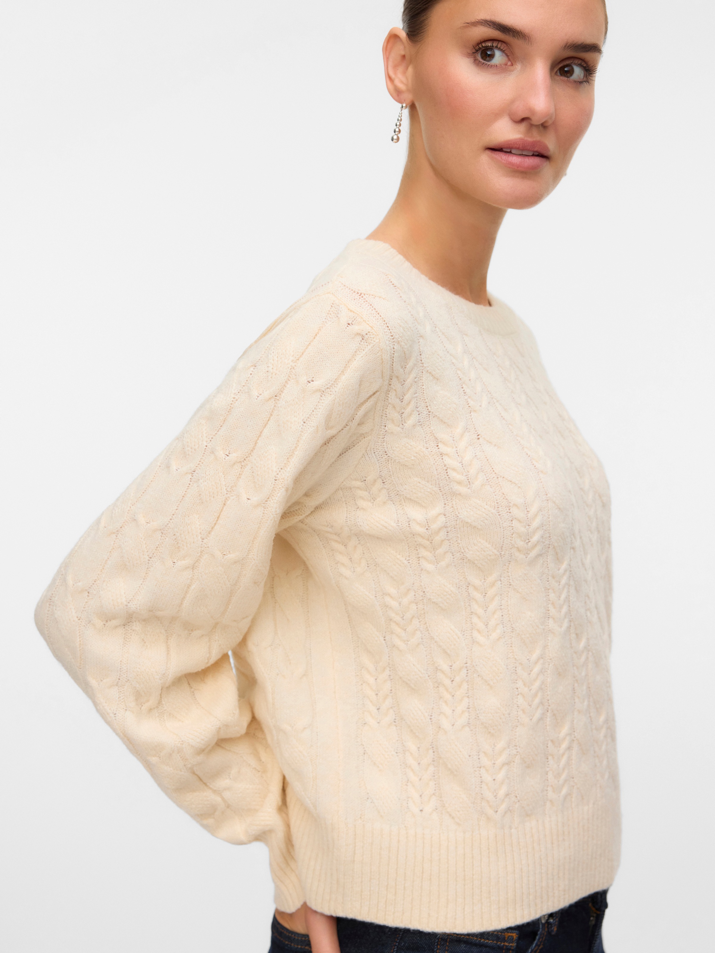 Vero Moda Strickpullover "VMARIES LS O-NECK CABLE PULLOVER BF" mit Zopfstri günstig online kaufen