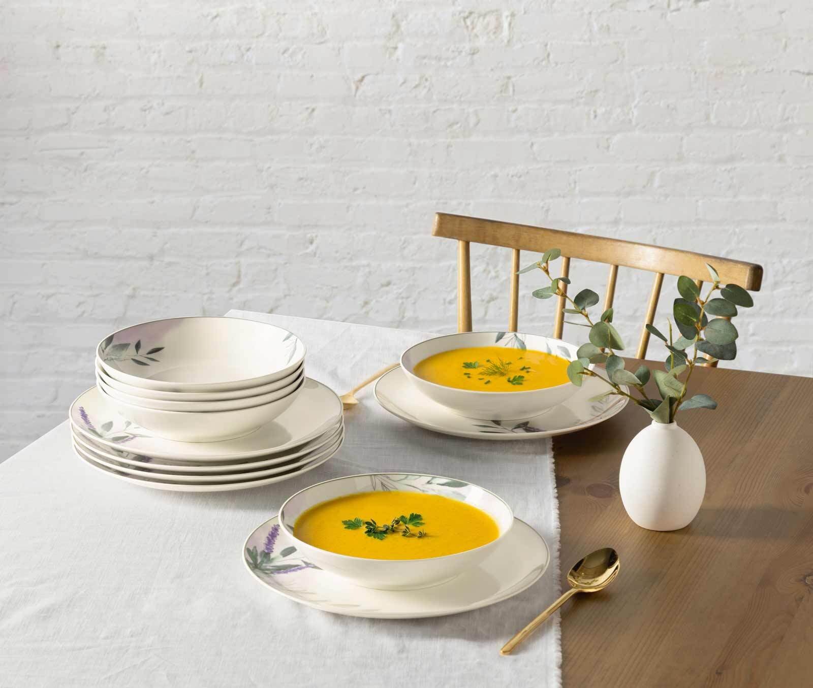 Seltmann Weiden Geschirr-Set »Tafelservice Savona Provence 12er Set bunt-beige« Spülmaschinenfest, Mikrowellensicher, Ofenfest
