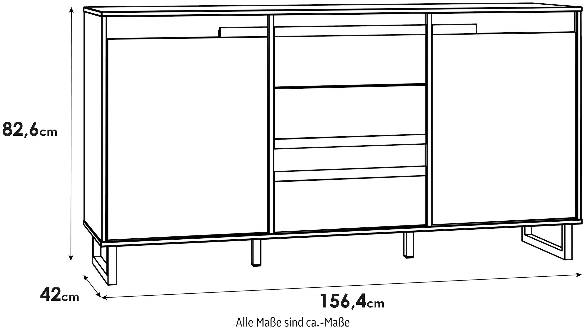 FORTE Sideboard, Breite ca. 156 cm