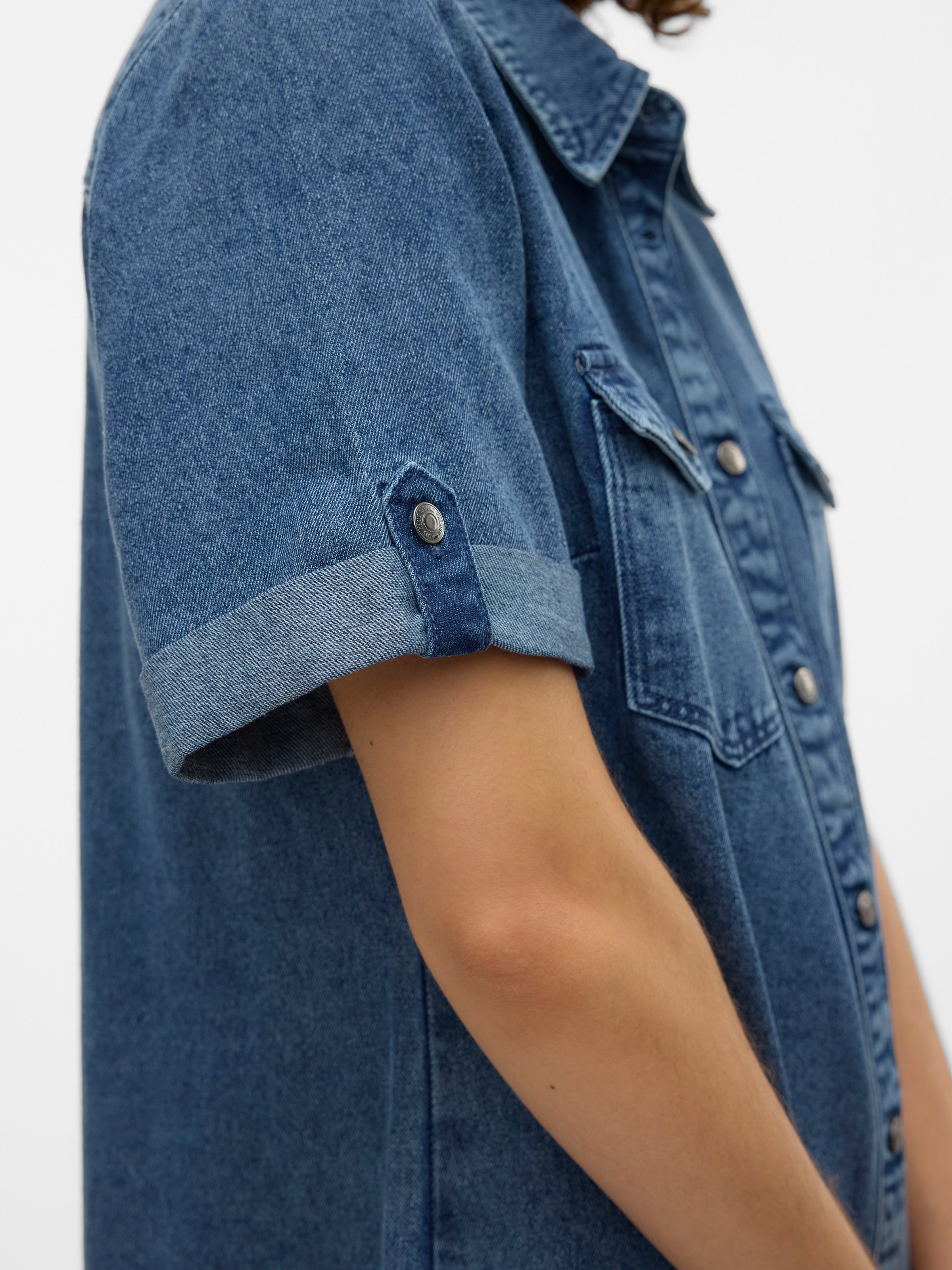 Vero Moda Jeanskleid "VMJENNIE SS SHORT DENIM DRESS NOOS" Brusttaschen günstig online kaufen