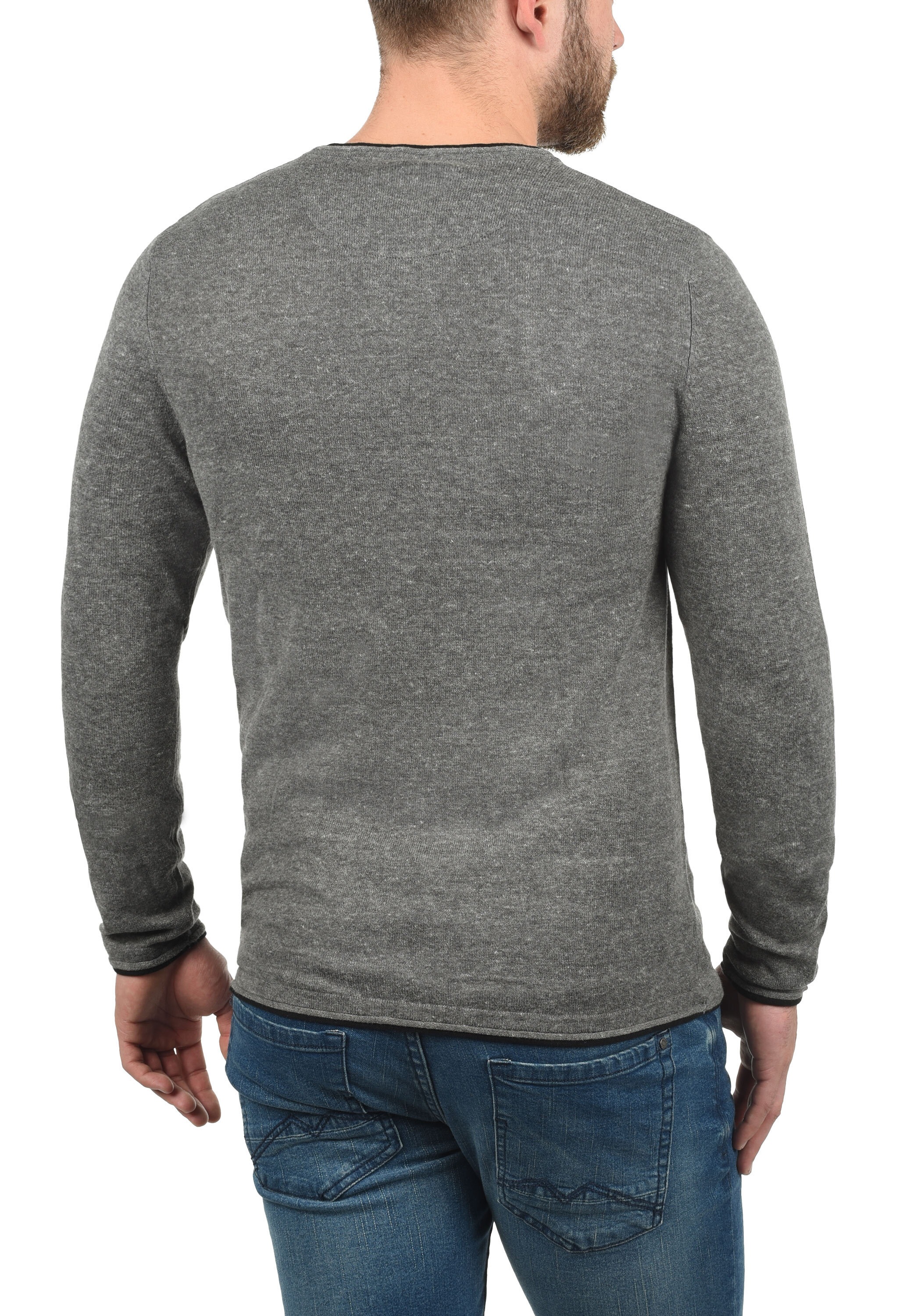 BLEND BHOdin Herren Rundhalspullover Pewter Mix L 3