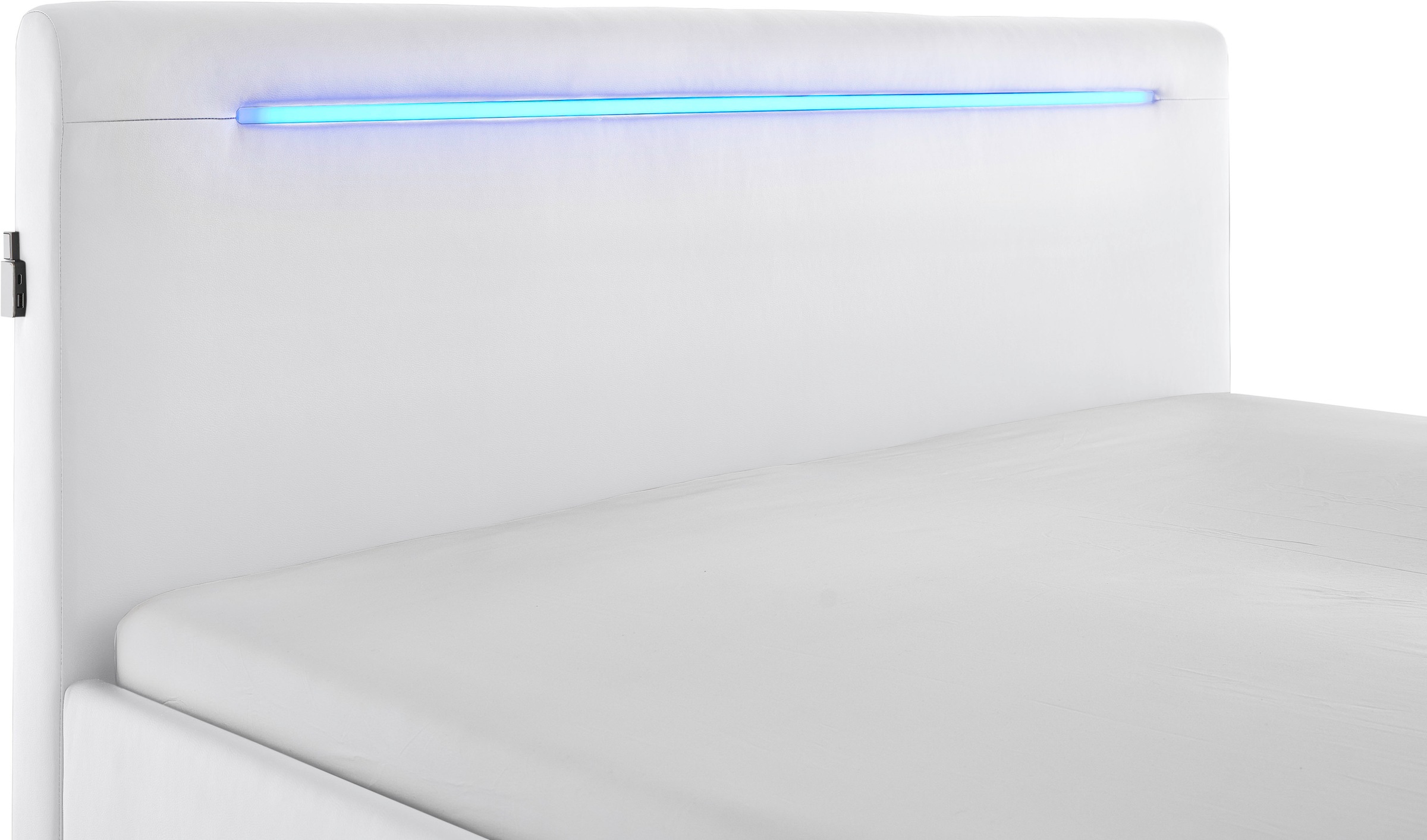 meise.möbel Polsterbett »Las Vegas III mit LED-Beleuchtung und USB-Anschluss«, erhältlich in den Breiten 140 & 180cm