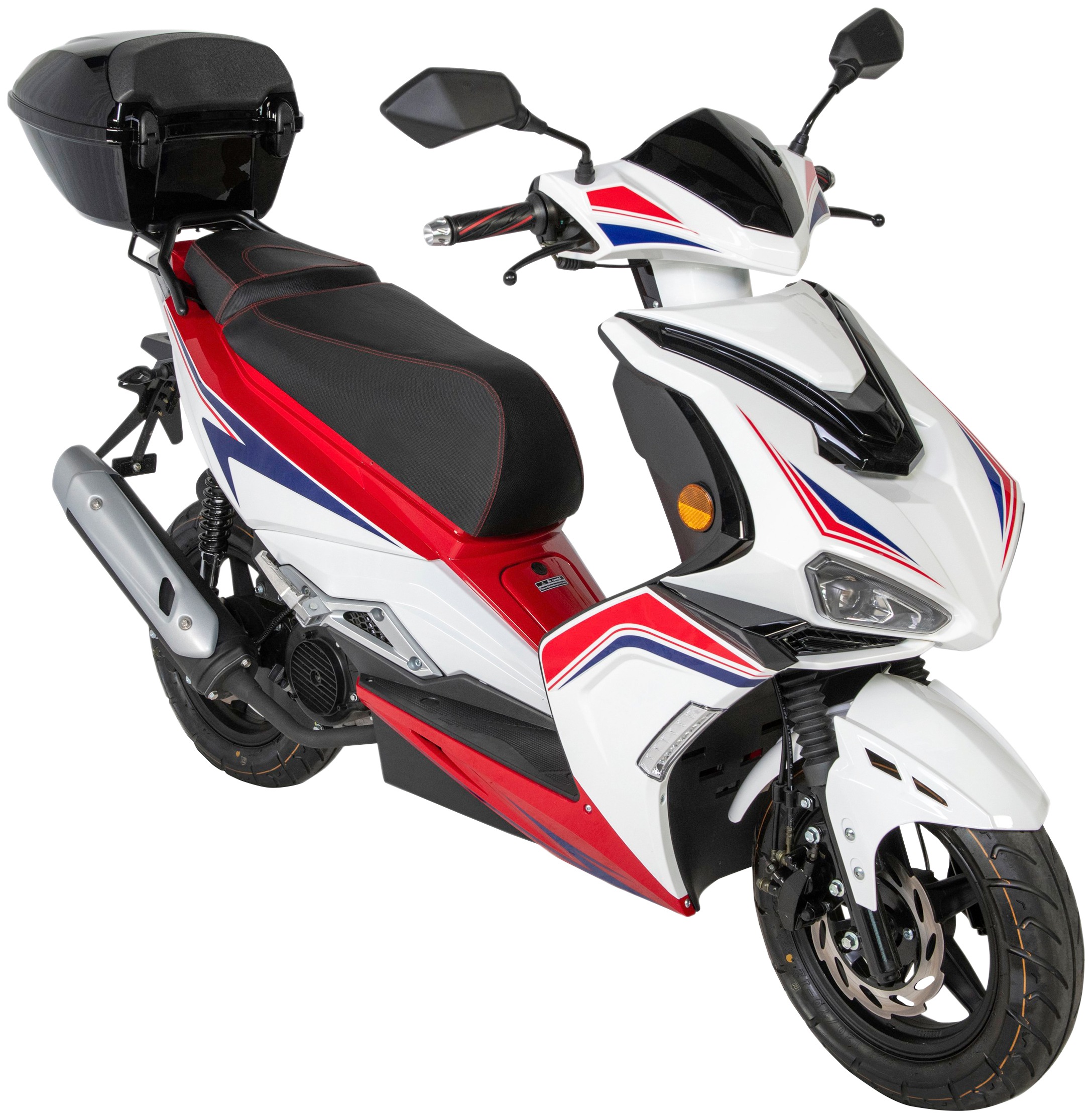 GT UNION Motorroller "Striker 125", 85 km/h, weiß, Motorroller, Luftgekühlter Motor