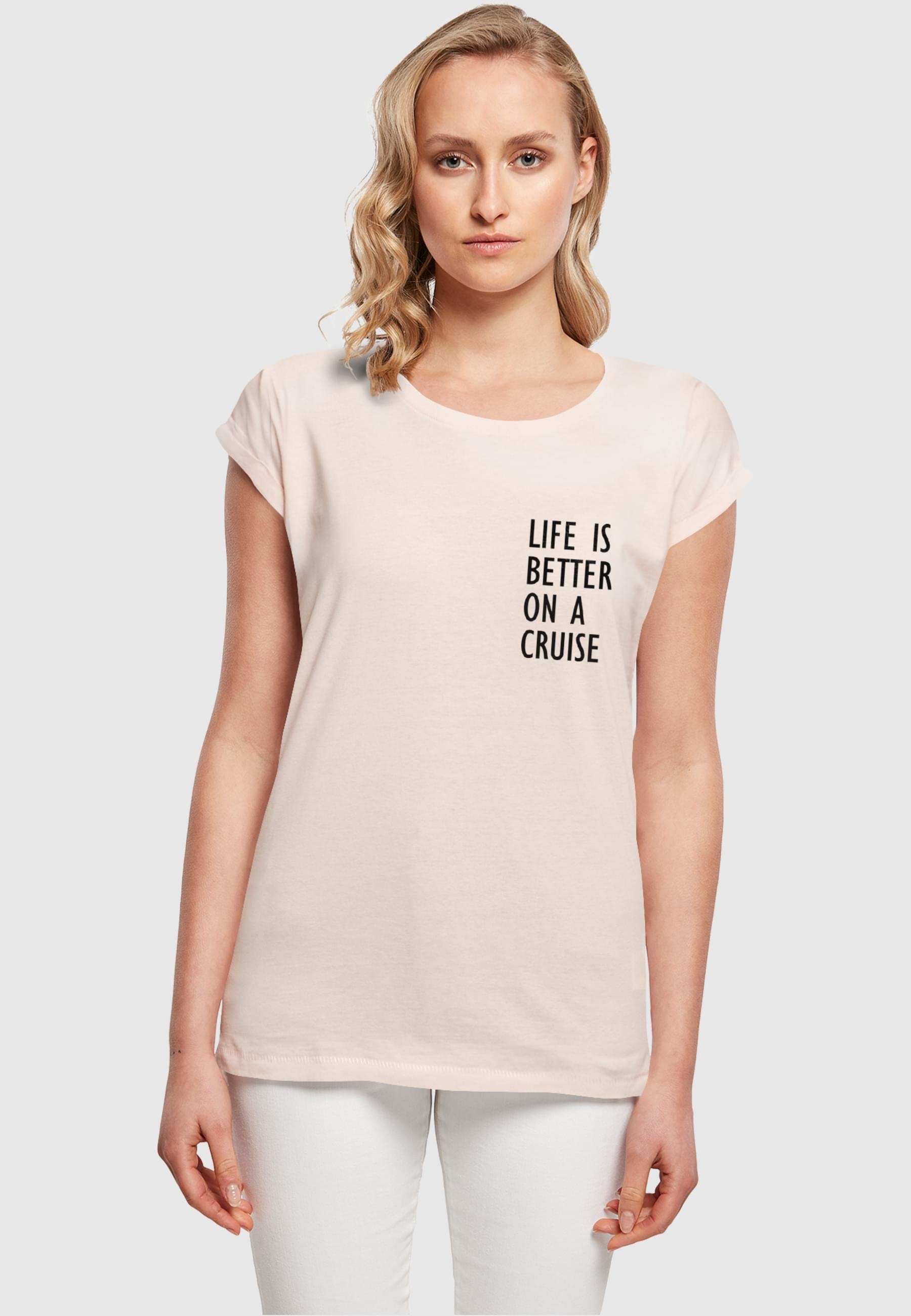 Merchcode T-Shirt »Merchcode Damen Ladies Life Is Better Extended Shoulder Tee«, (1 tlg.)