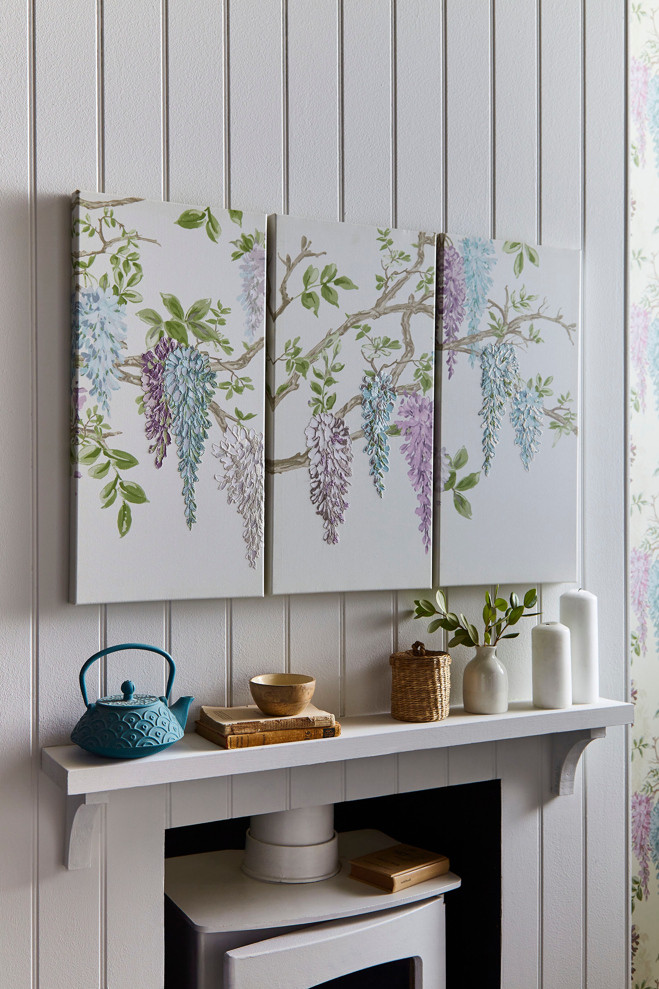 LAURA ASHLEY Mehrteilige Bilder "Wisteria Garden" Set, 1 Stk. tlg. Leinwand günstig online kaufen