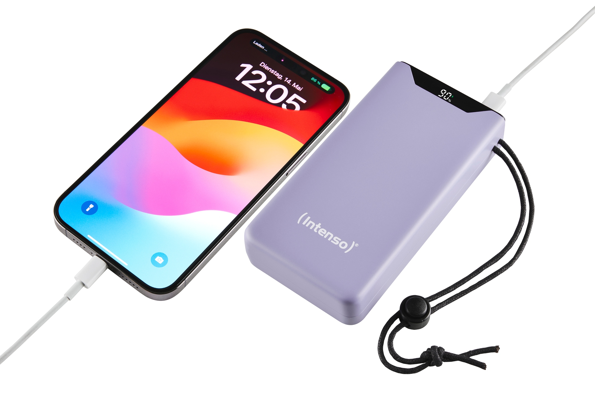 Intenso Powerbank »F20000 20.000 mAh 20 W«, Intenso Power Bank F20000 green, Power Delivery und Qualcomm Quick Charge 3.0, mit USB-C zu USB-C Kabel