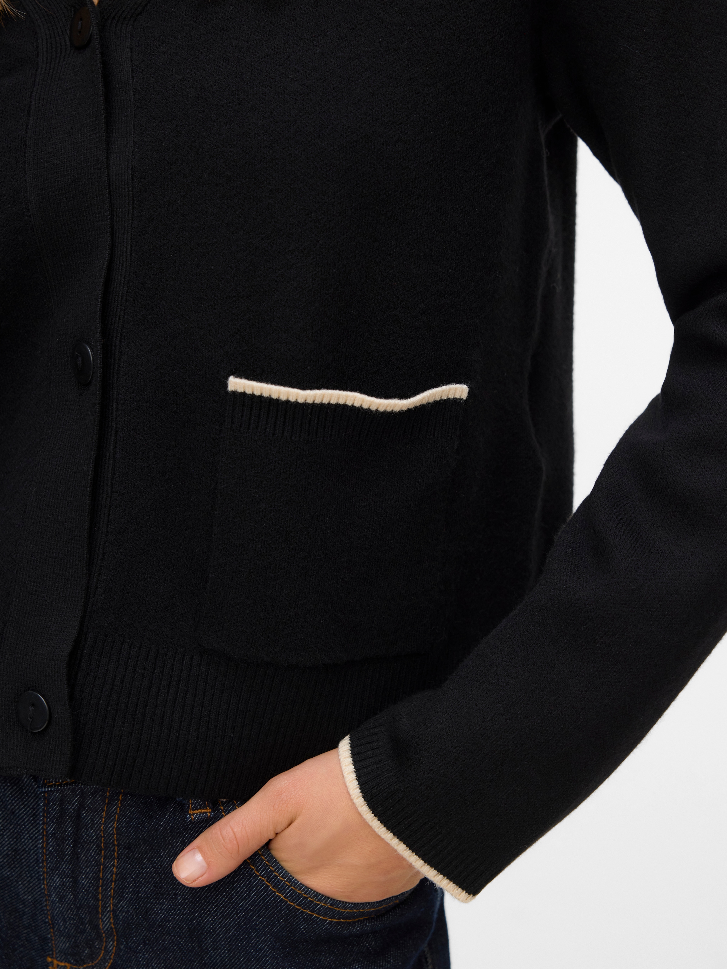 Vero Moda Strickjacke »VMGOLD LS V-NECK CONTRAST CARDIGAN«