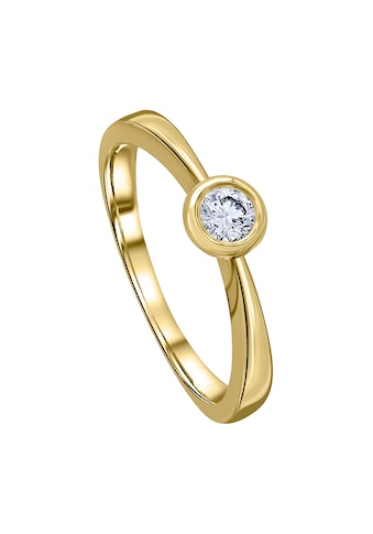 Diamantring »0.15 ct Diamant Brillant Zarge Ring aus 585 Gelbgold«