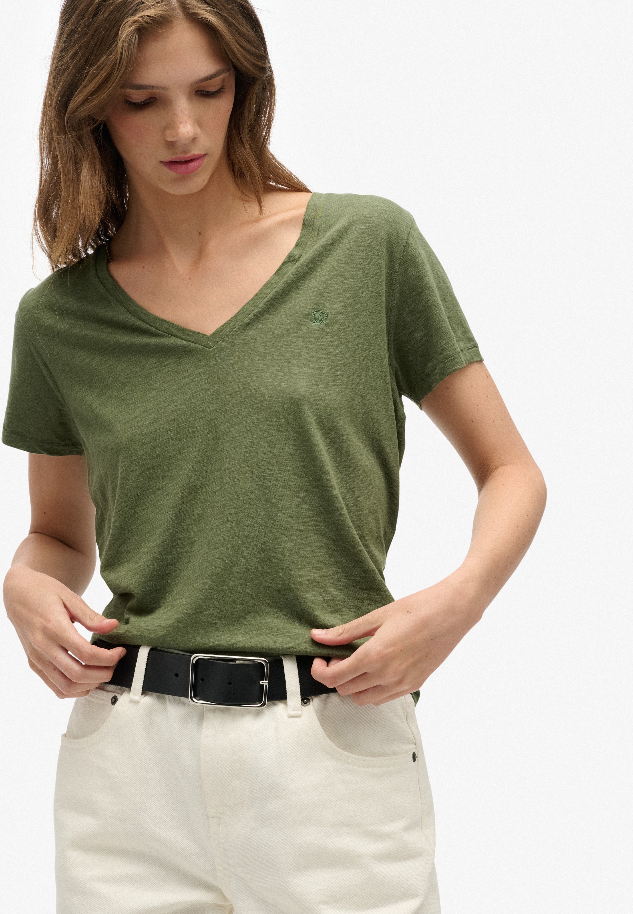 Superdry T-Shirt "STUDIOS SLUB EMB VEE TEE" günstig online kaufen