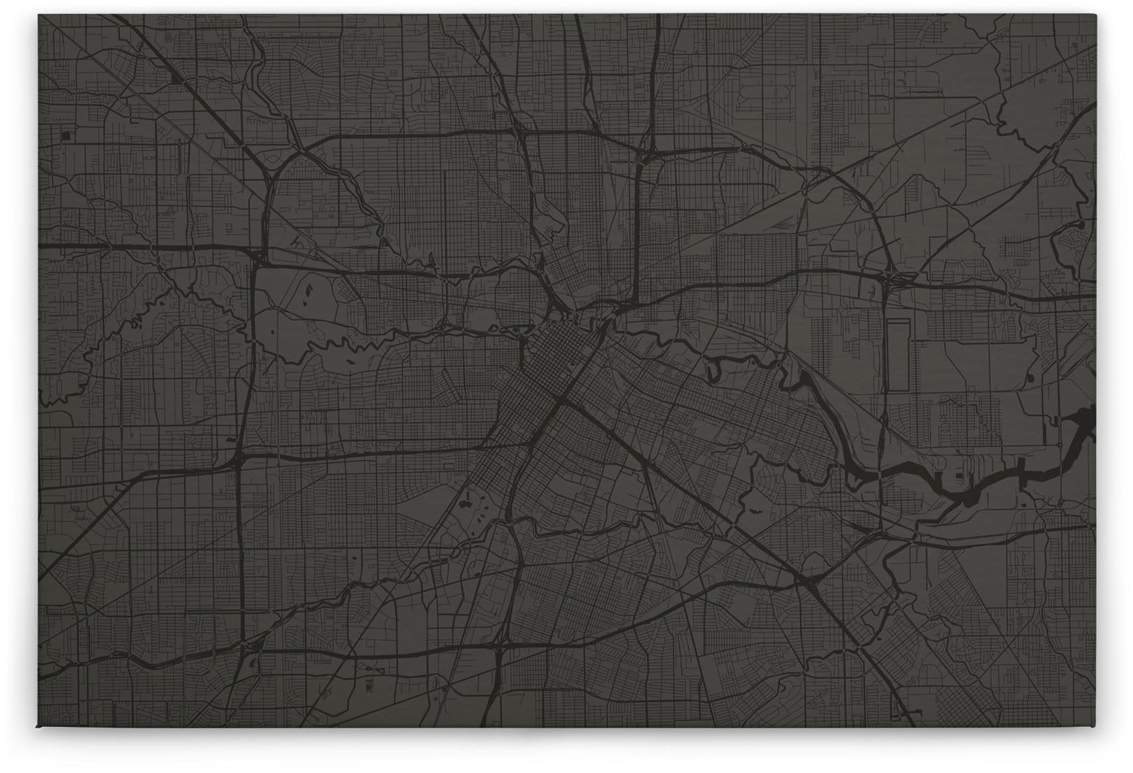 A.S. Création Leinwandbild »metropolitan«, Modern, (1 St.), Keilrahmen Bild Stadtplan Karte Schwarz