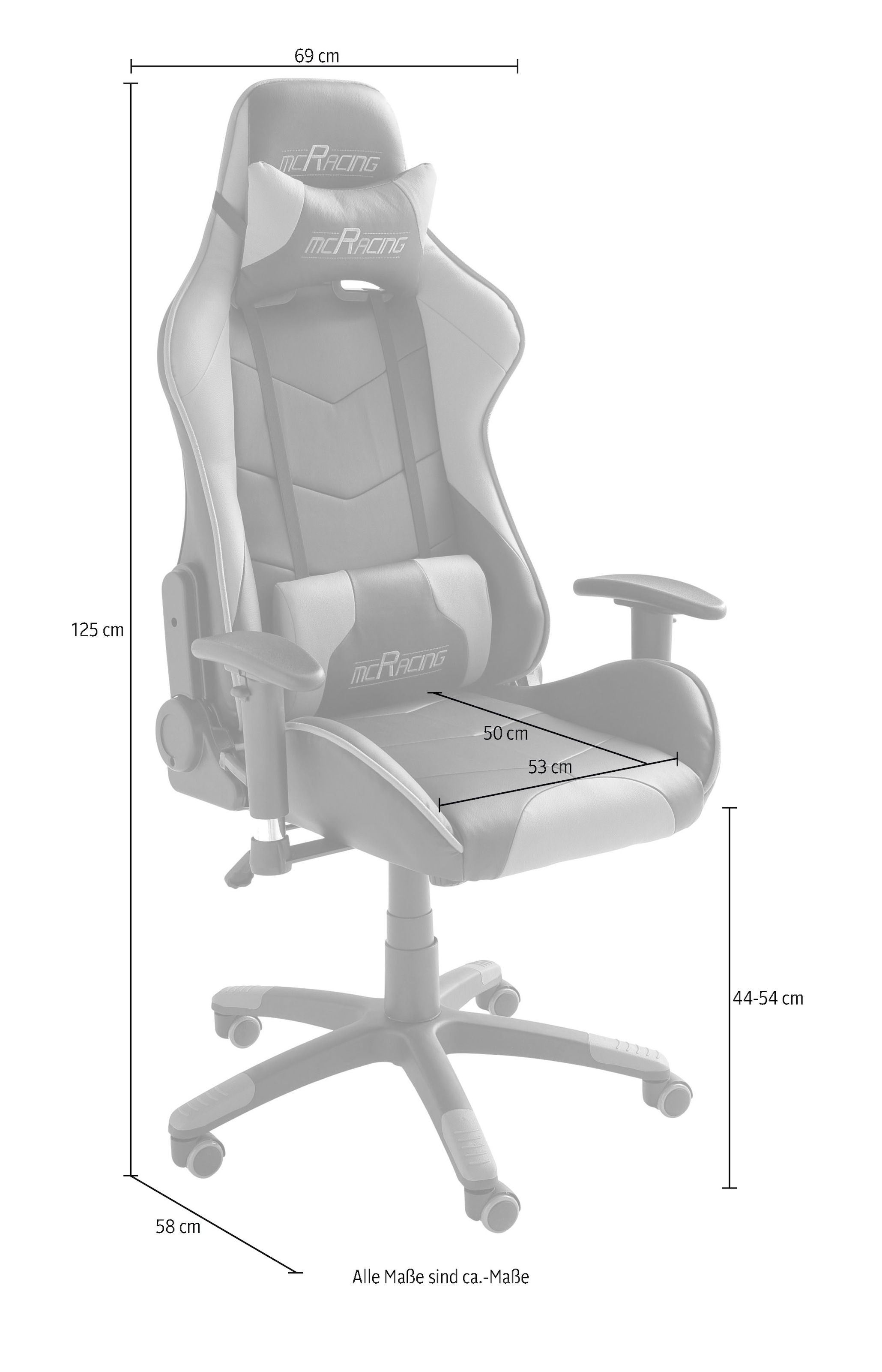 MCA furniture Gaming-Stuhl »MC Racing Gaming-Stuhl«, (Set), 1 St., Kunstleder, MC Racing Gaming-Stuhl