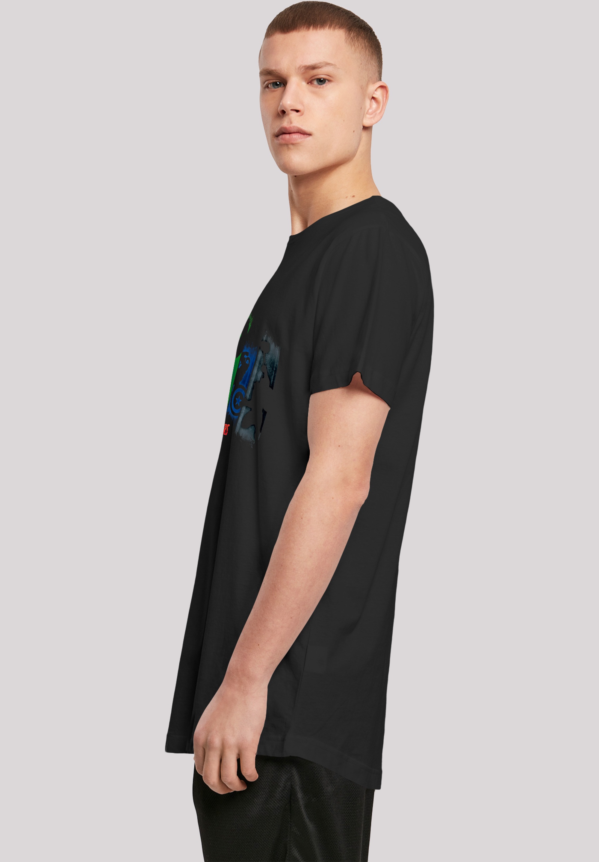 F4NT4STIC T-Shirt »Marvel Superhelden Avengers Team Punch Out«, Herren,Premium Merch,Lang,Longshirt,Logo Print