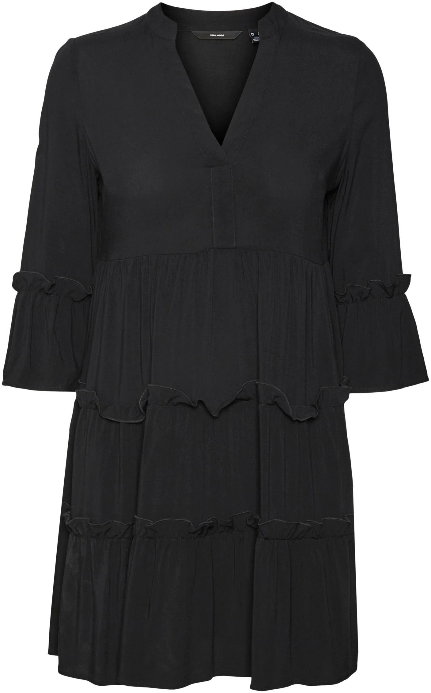 Vero Moda DRESS SHORT | 3/4 bestellen Rüschen mit »VMEASY online GA«, WVN Minikleid R1 BAUR